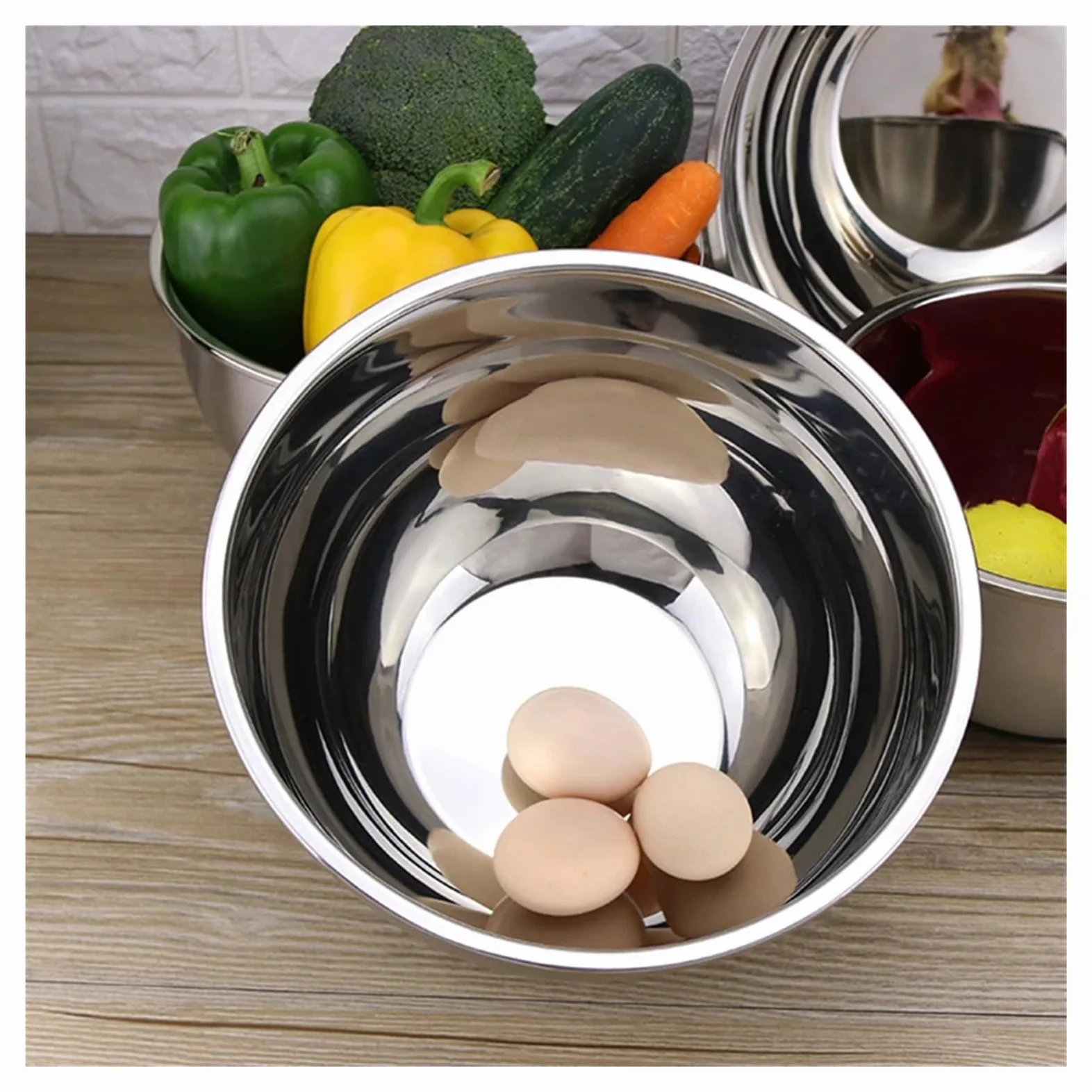 Tazón Para Mezclar Juego de tazones for mezclar acero inoxidable | 7 juegos de ensalada de frutas for cocinar 18 20 22 24 26 28 30 cm(Mix2)
