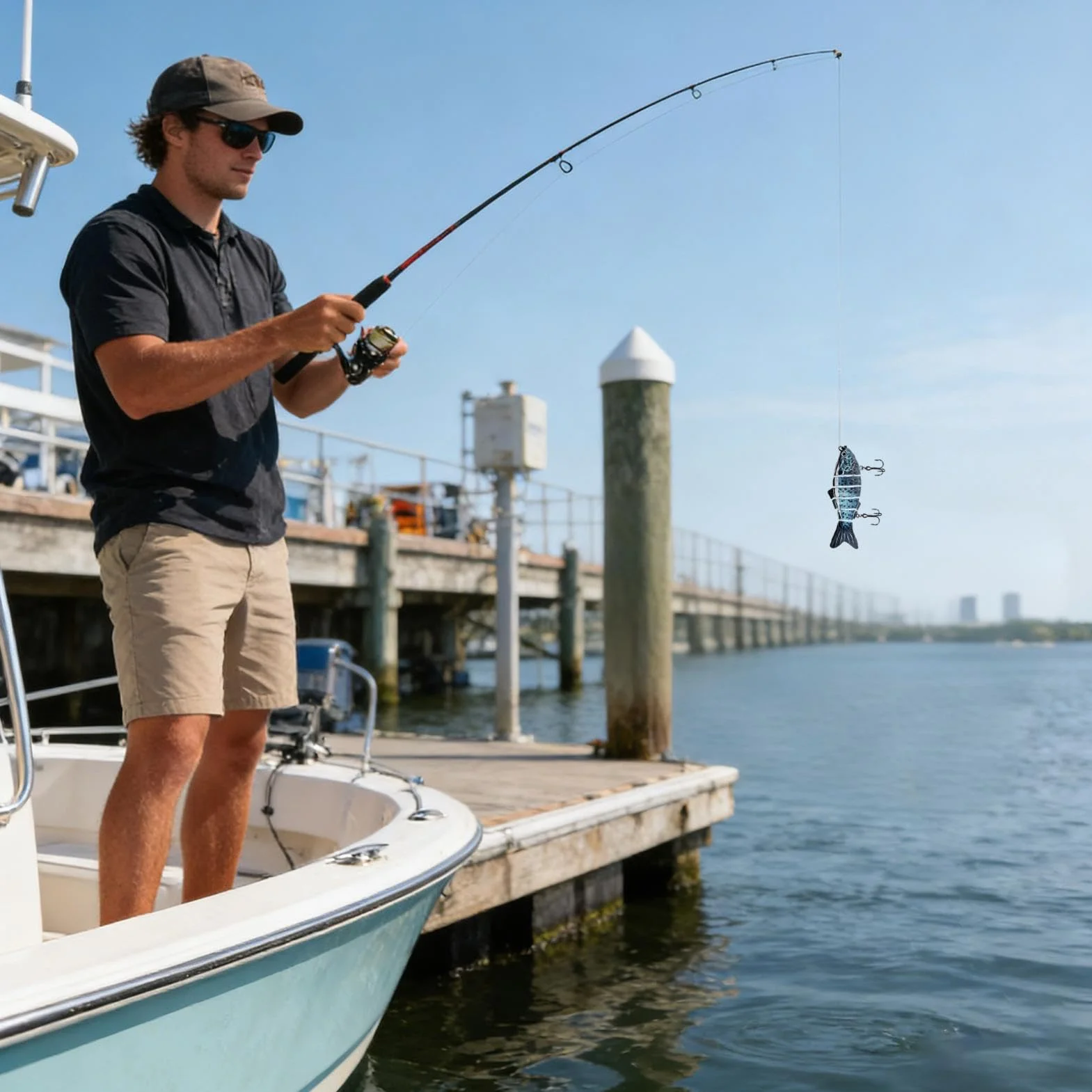 Señuelos para Black Bass, Equipo de Captura con Diseño de 6 Segmentos | Señuelo Duro para Pesca de Bass