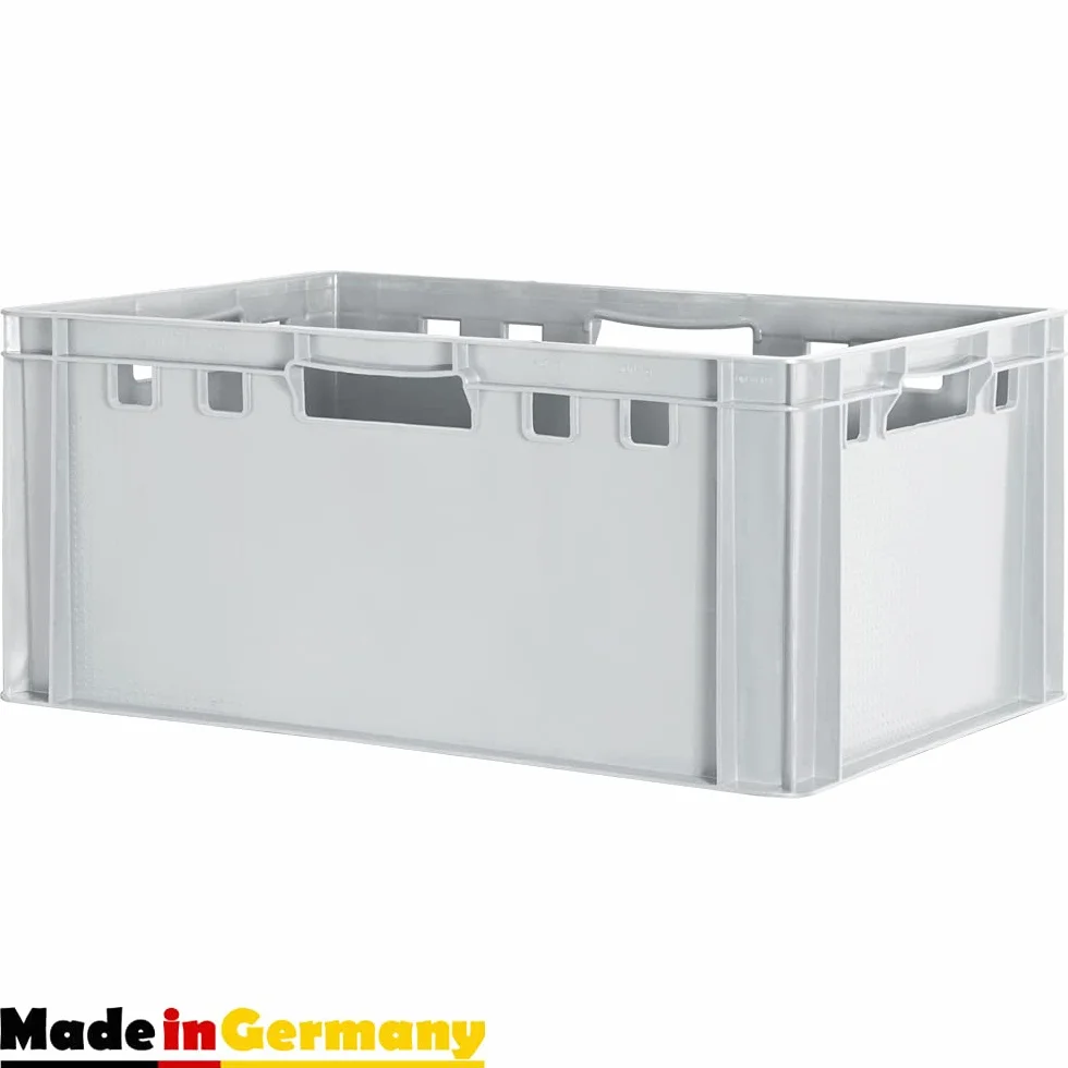 1x Euro Apilamiento de Plástico Caja Industrial Euro Caja Almacenamiento Eurobox E3 Gris Kingpower