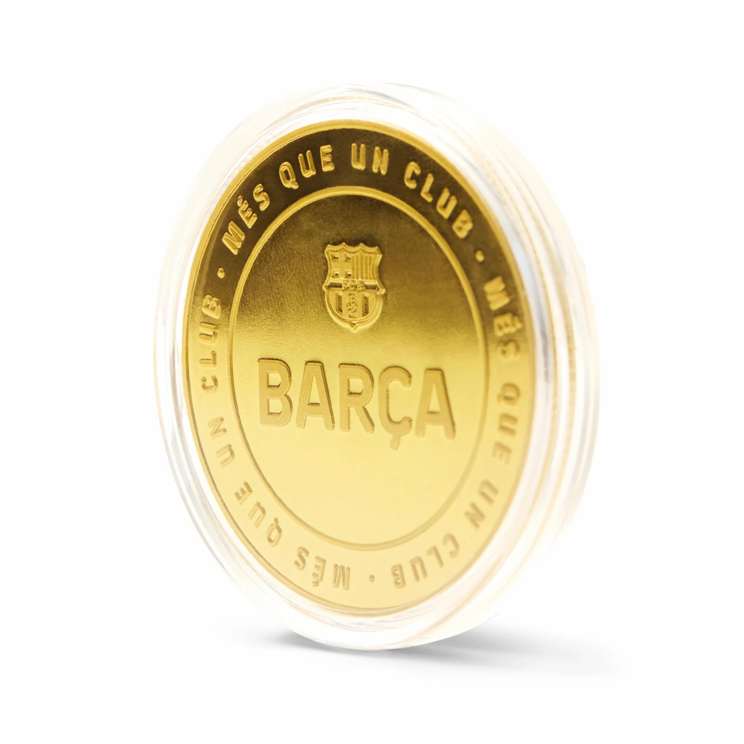 FC Barcelona Moneda Edición Especial Escudo Inscripción Relieve Barça Coleccionable Dorada Oficial