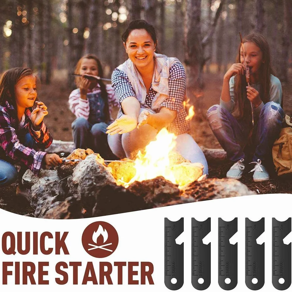 Raspador de pedernal 10 Piezas Acero al Fuego para Exteriores Supervivencia Bushcraft