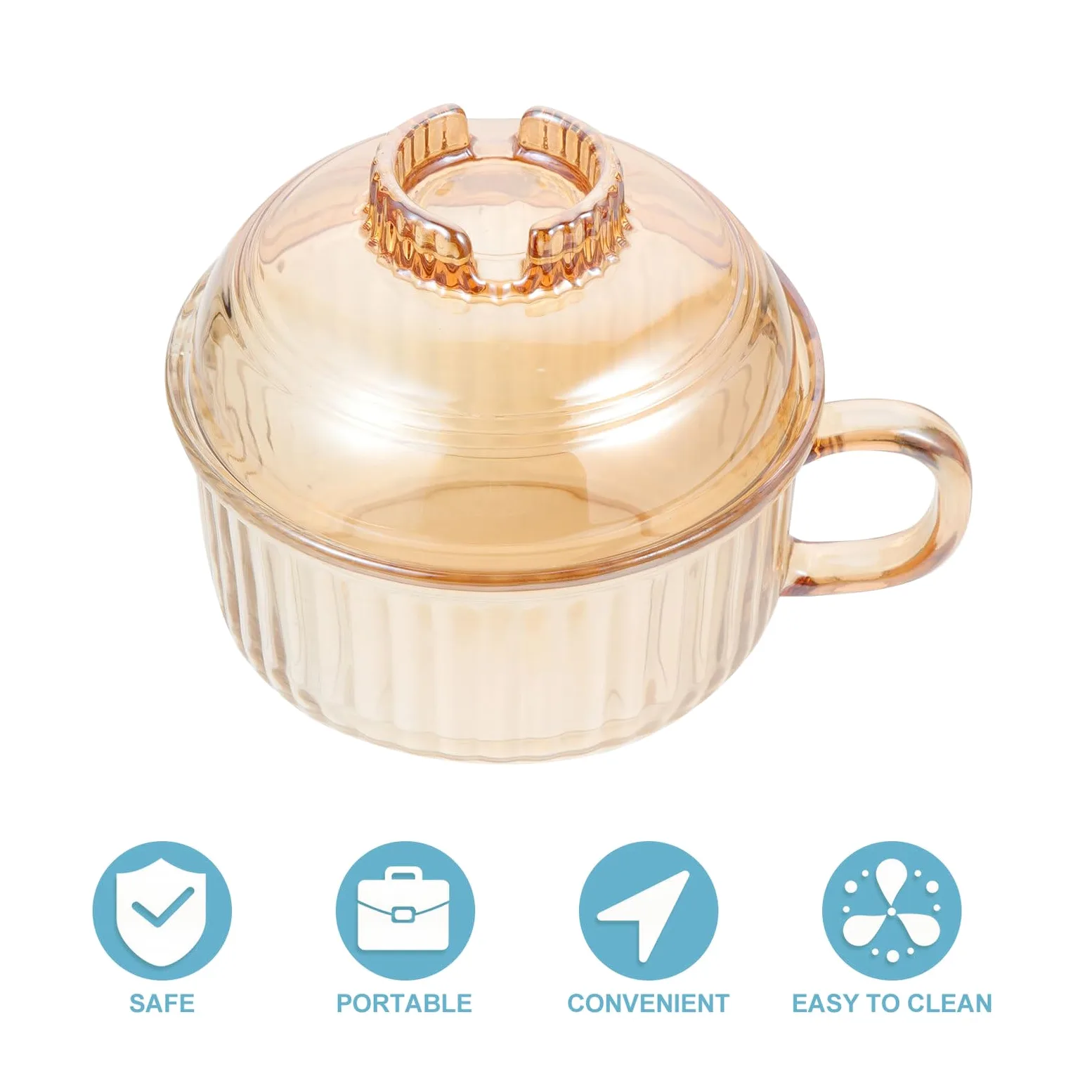 BESPORTBLE Marrón Tazón Tapa de de Vidrio Sopa para Uso Doméstico | Cuenco Sencillo y Delicado, Resistente y Fácil de Llevar, Adecuado para Familias en Casa