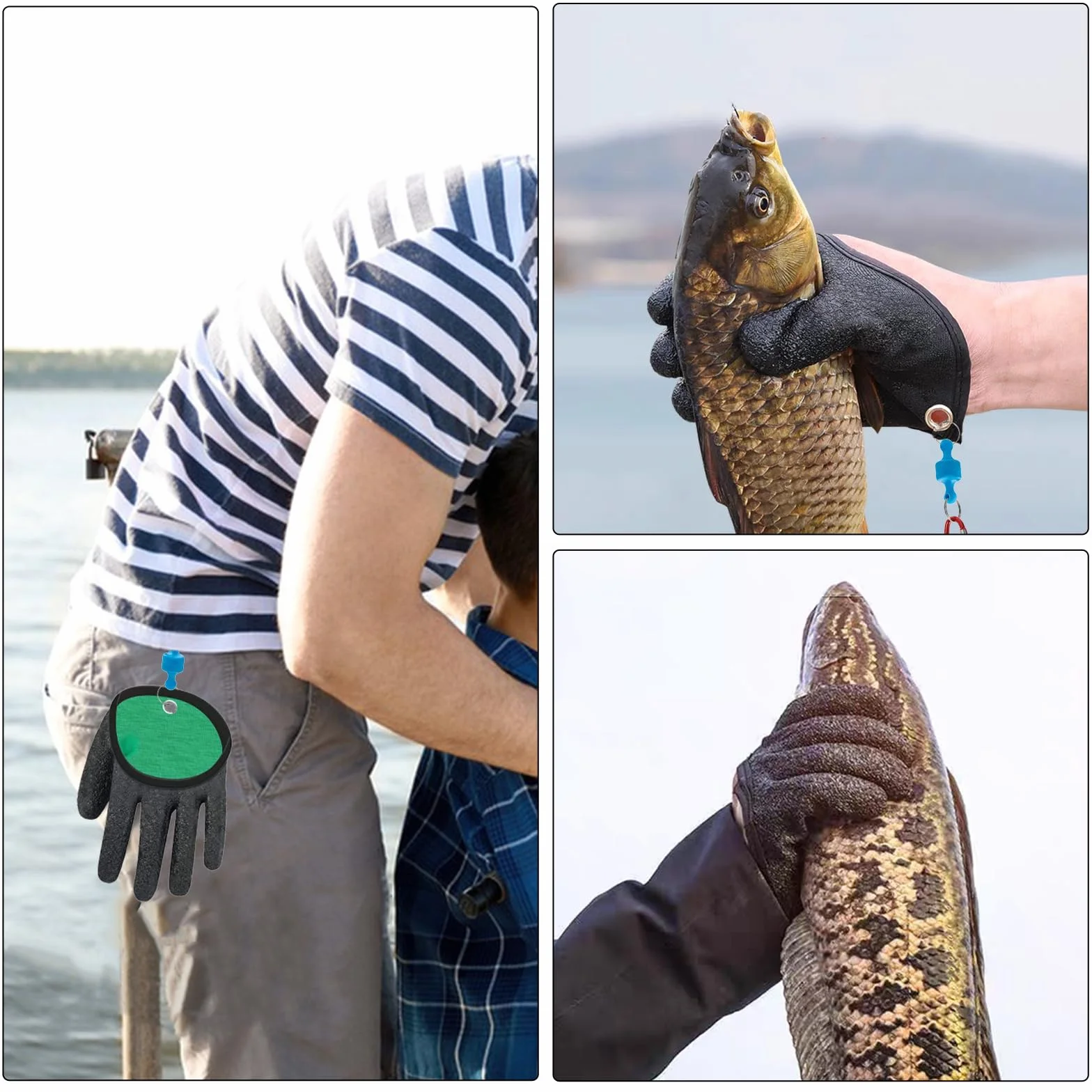 Guantes de Pesca Impermeables Anticortes con Cierre Magnético 1 Par