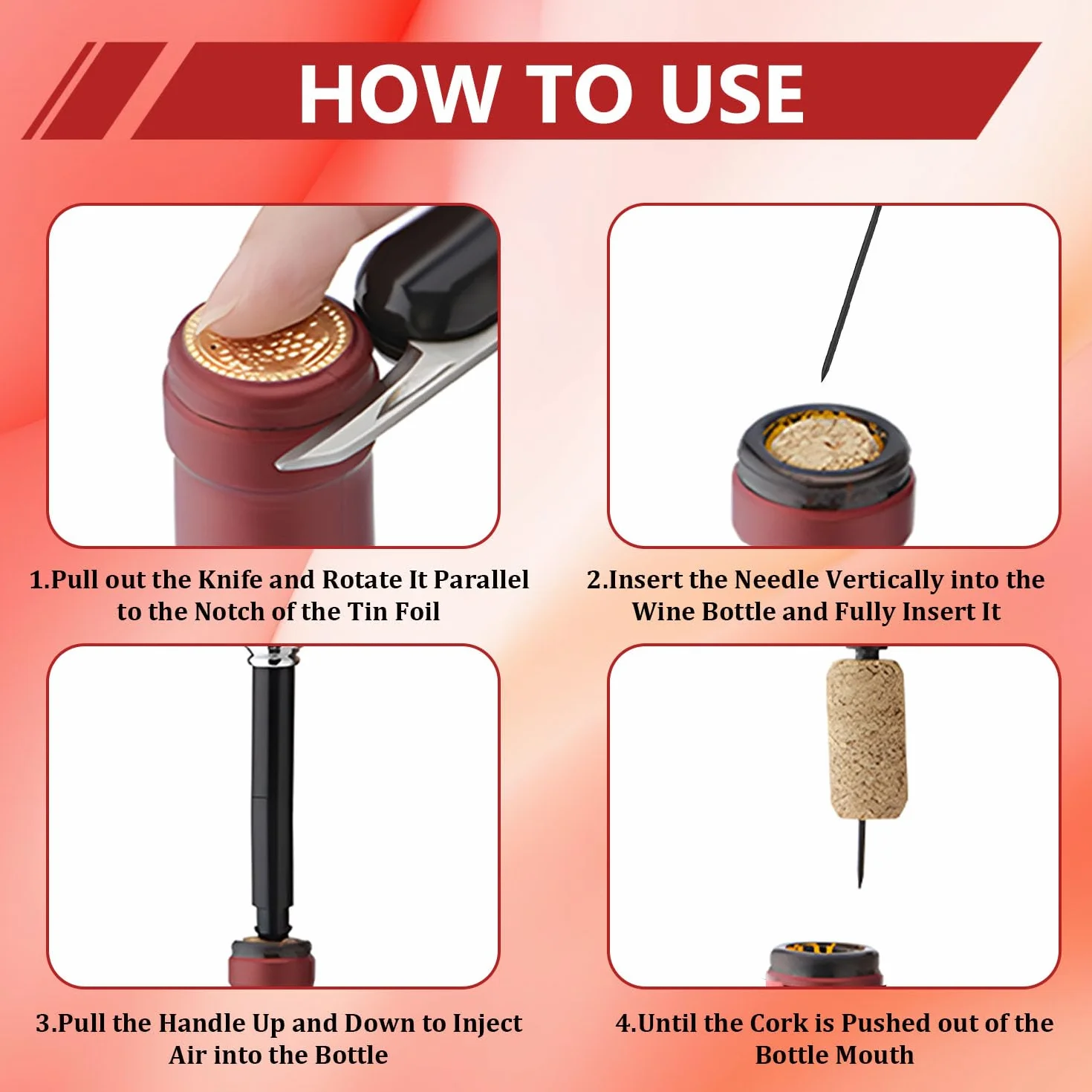 2 abridores de vino 2 en 1 con presión de aire con cortador de láminas, abrebotellas de vino, sacacorchos manual, bomba de aire, abrebotellas de vino, regalo para amantes del vino, fiestas, bodas