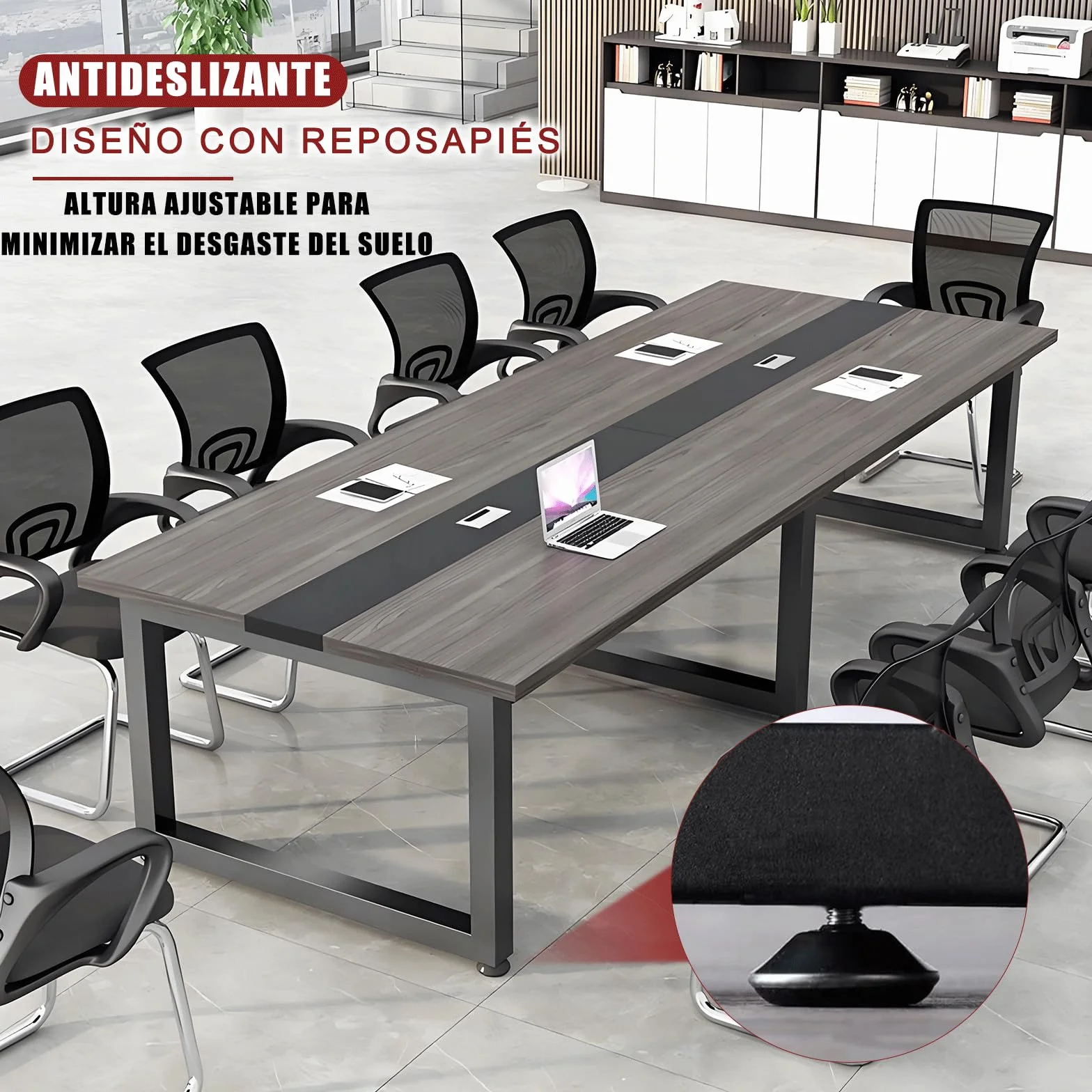 Mesa de Conferencias Grande para Oficinas – Mesa de Reuniones para Muchas Personas, Diseño de Madera, Fácil Montaje, Espacio Amplio para Seminarios y Aulas (Sillas No Incluidas)
