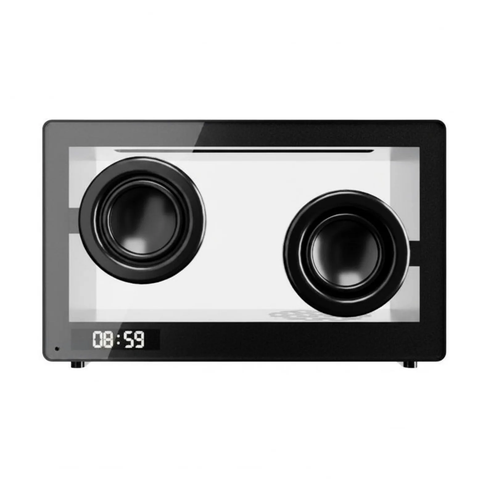 Reloj Despertador Digital Altavoz Reloj con Bluetooth 5.1 de Bajo Consumo Reloj Luz Ambiental Cálida Soporte Tarjeta TF y Batería Incorporada Carcasa, Negro