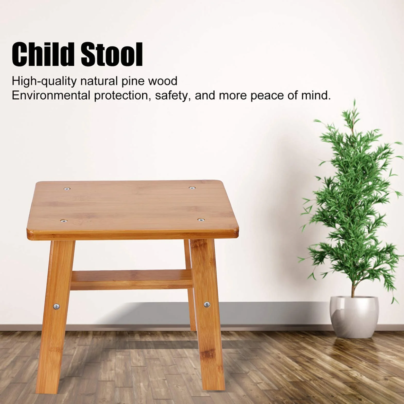 Taburete bajo Pequeño de Madera, Banco para Niños, Taburete Cuadrado, Taburete con Escalones Redondos, Textura Suave con Esquinas Redondeadas para la Sala de Estar del Hogar(2#)