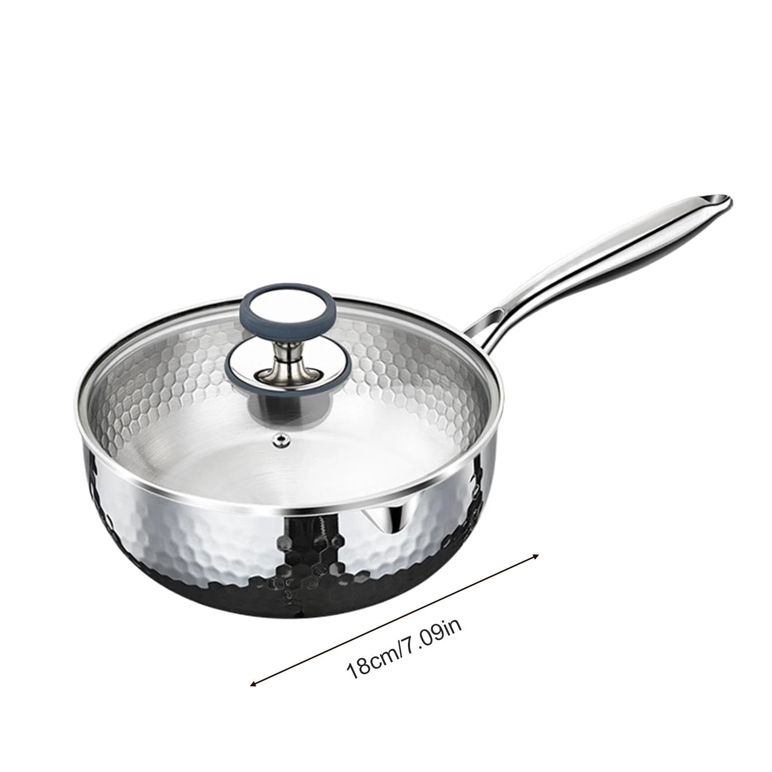 Cazo Con Tapa Menaje de cocina antiadherente con tapa y asa | Cazo Pequeño Para Vapor Y Salsas Para Freír, Cocinar a Fuego Lento, Hervir, en Cocina y en Hogar, Apto para Inducción