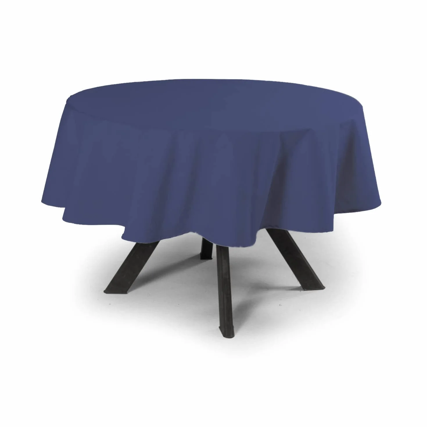 Mantel Redondo Antimanchas a Mano Efecto Lino de Poliéster 100% 180x180, Cubre Mesa, Manteles para Mesa