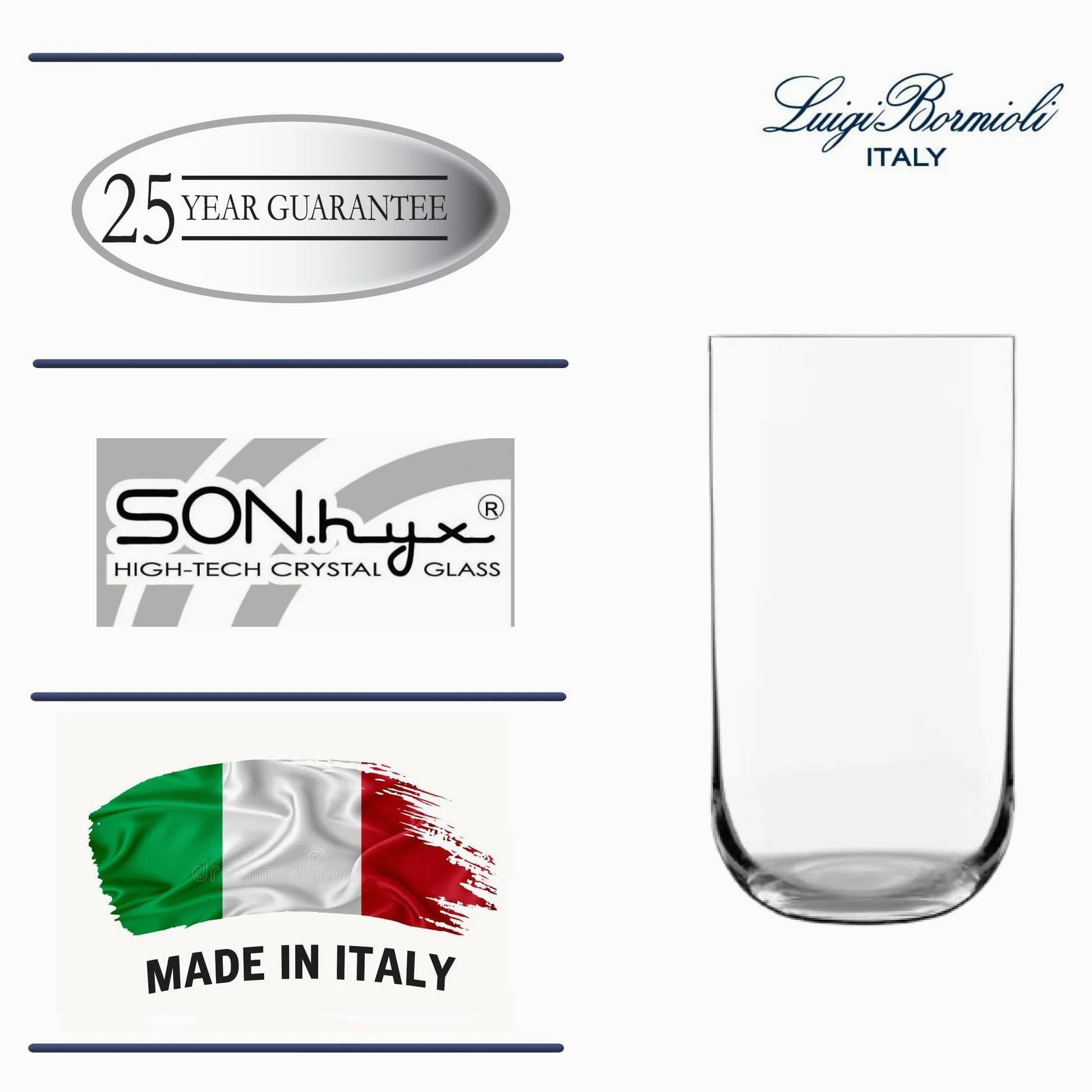 Luigi Bormioli Sublime - Vasos para bebidas (juego de 4), 20 onzas, transparentes