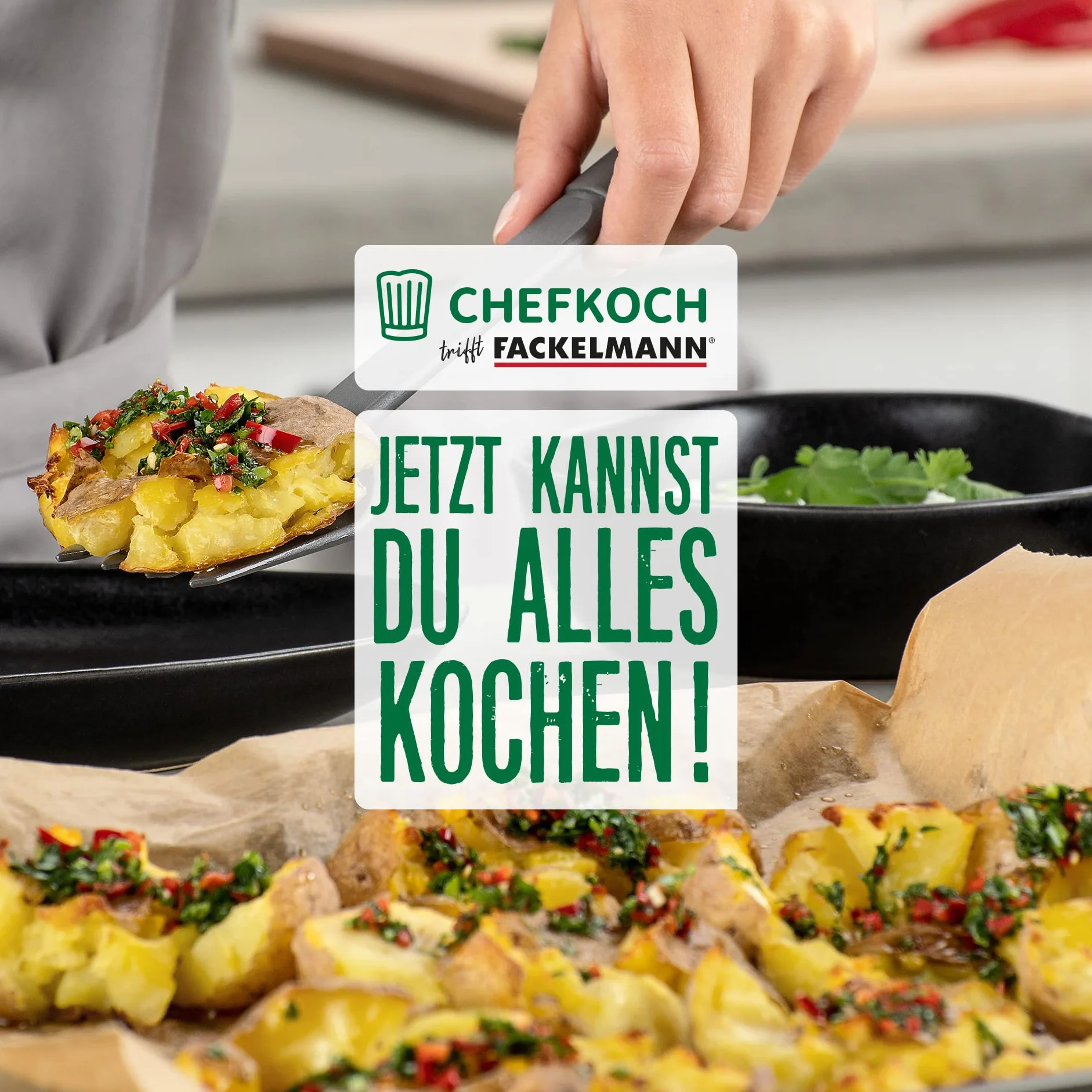 FACKELMANN Chefkoch Multitenedor de plástico – Tenedor de cocina con mango ergonómico Soft-Touch – Tenedor de cocina adecuado para ollas y sartenes con revestimiento – Resistente al calor y apto para