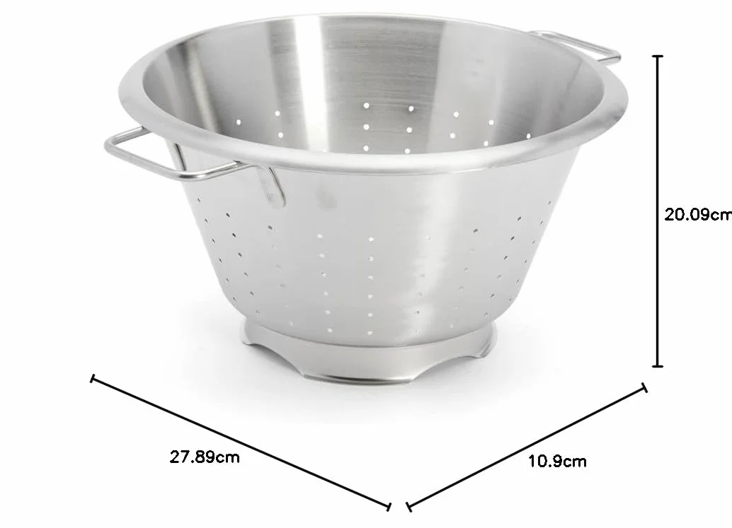 De Buyer, COLADOR CONICO CON PIE Y 2 ASAS, INOX Ø 32 CM,32 cm-3930.32