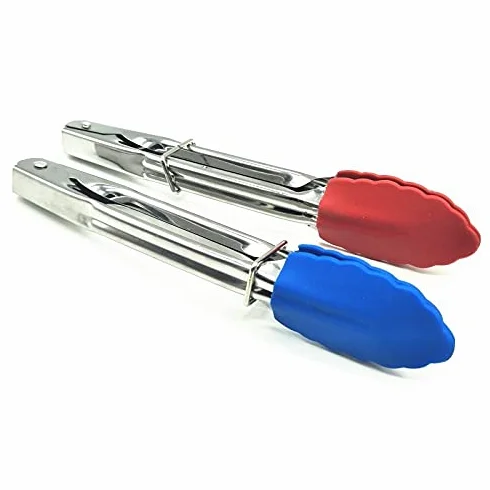 Pinzas de Cocina de Silicona para Barbacoa, 1 Unidad, antiadherentes, para Servir Pan y Ensalada.