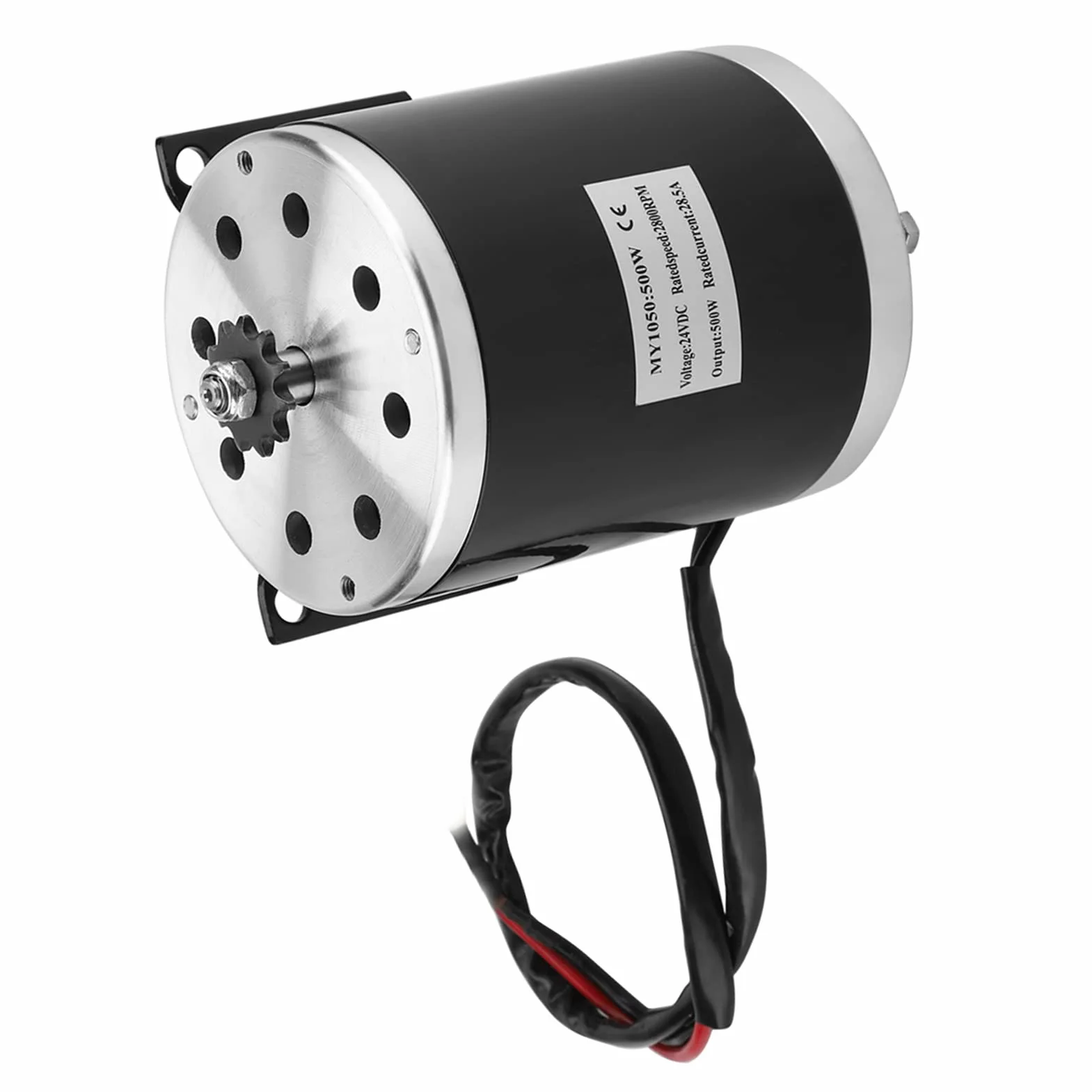 500W DC 24V Motor de Cepillo Eléctrico con Soporte para Scooter Bicicleta Gokart