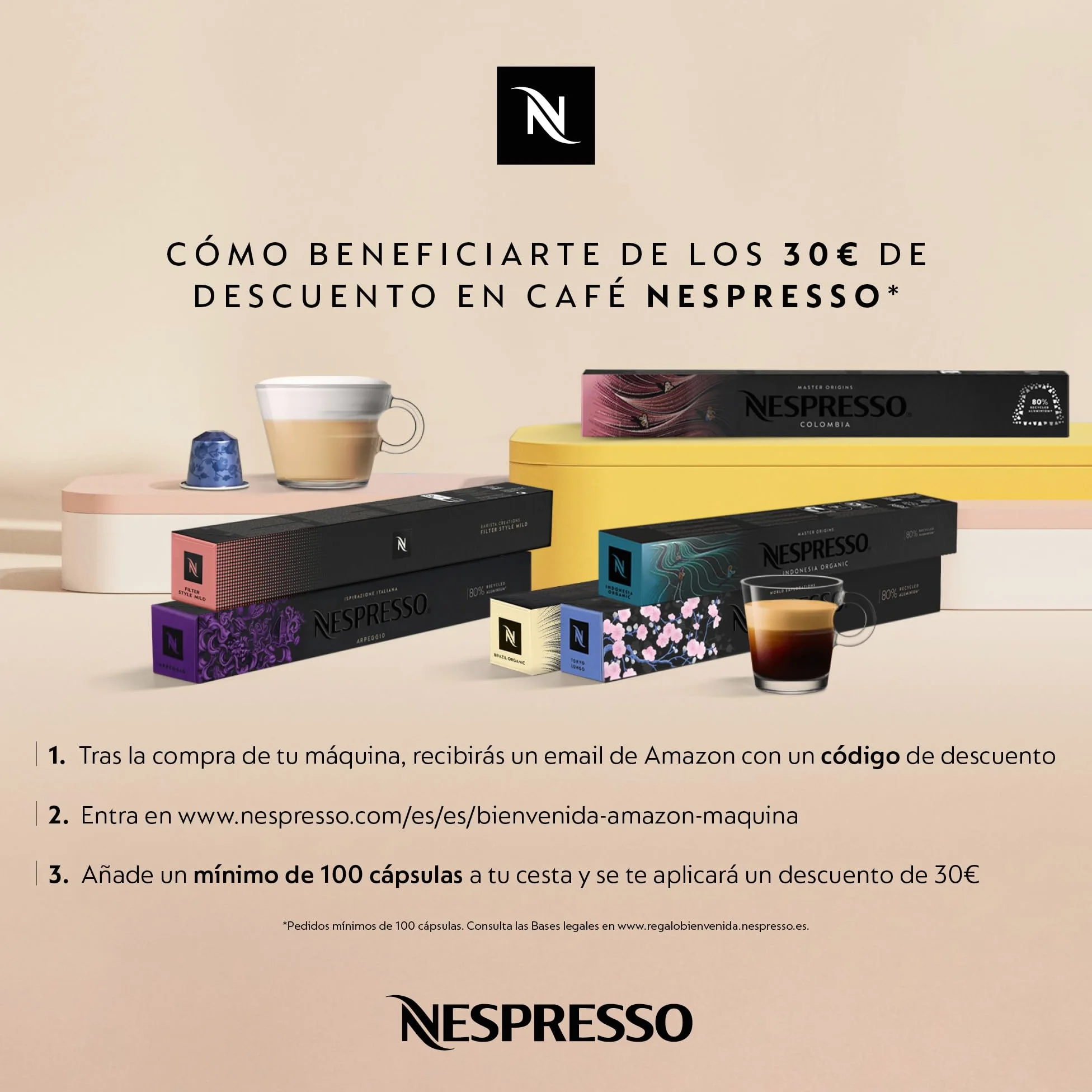 Krups Nespresso Citiz & Milk XN7615 - Cafetera de cápsulas monodosis, con 19 bares de presión, thermoblock, capacidad 1L, función automática, con Aeroccino, color Rojo, incluye pack de bienvenida