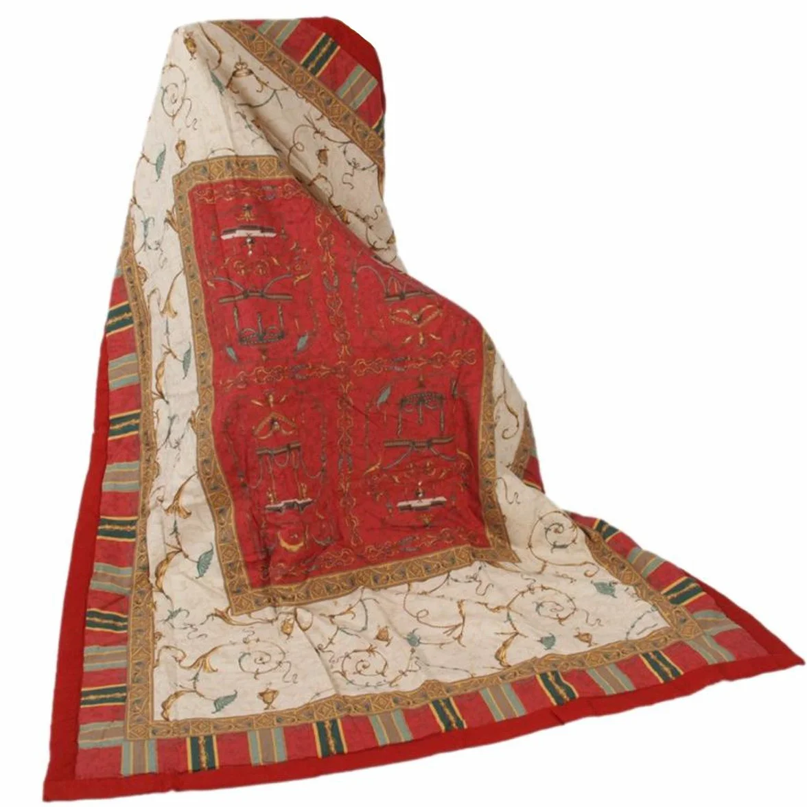 Bassetti 9265852 - Mantel, algodón, 135x190 cm, Color Rojo