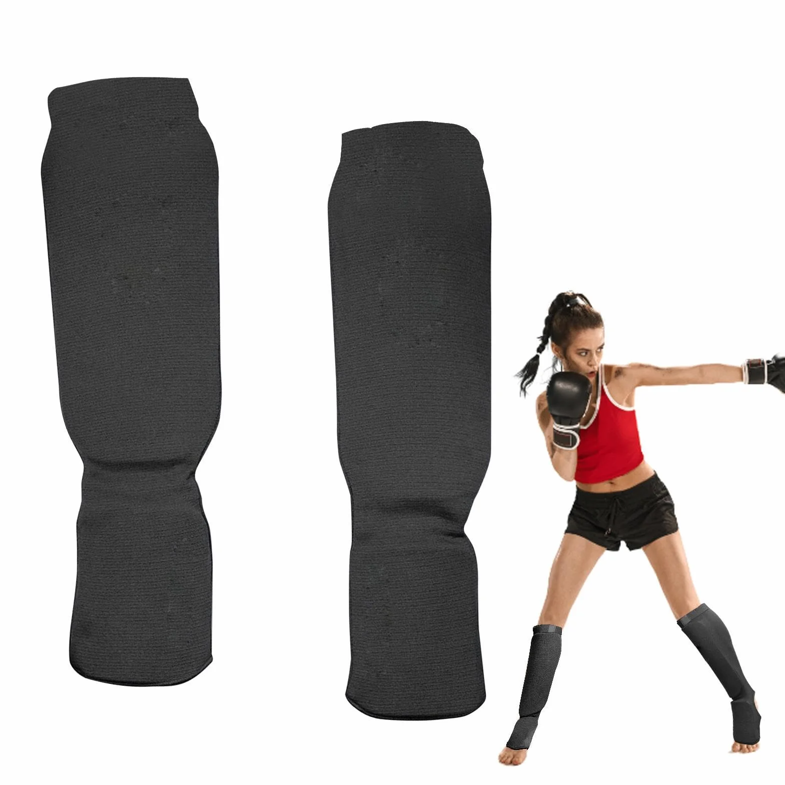 Protector de piernas Muay Thai MMA acolchado para artes marciales entrenamiento combate Kickboxing