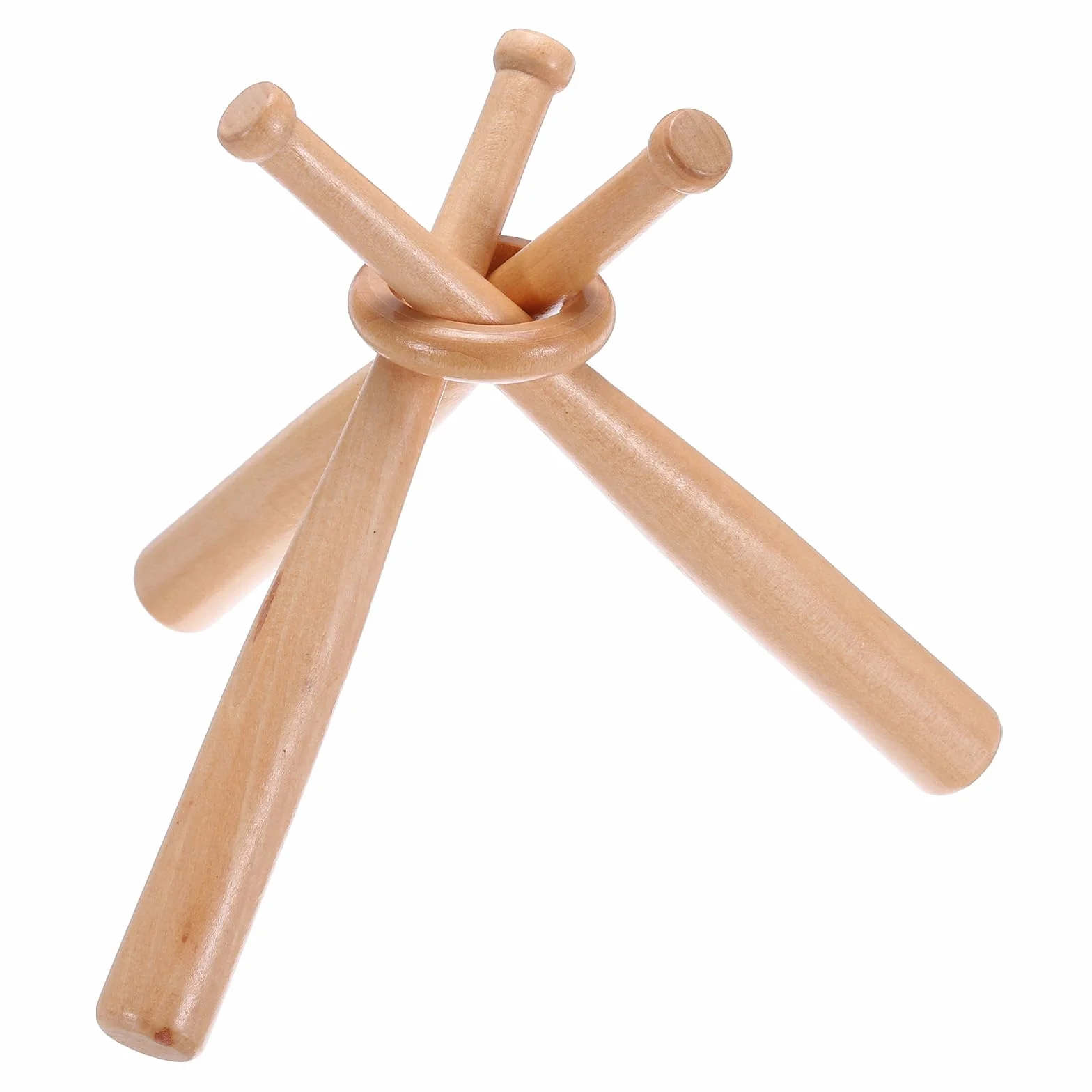 PATIKIL Soporte de Béisbol de Madera con Bate y Bolas, Exhibidor Decorativo para Mesa