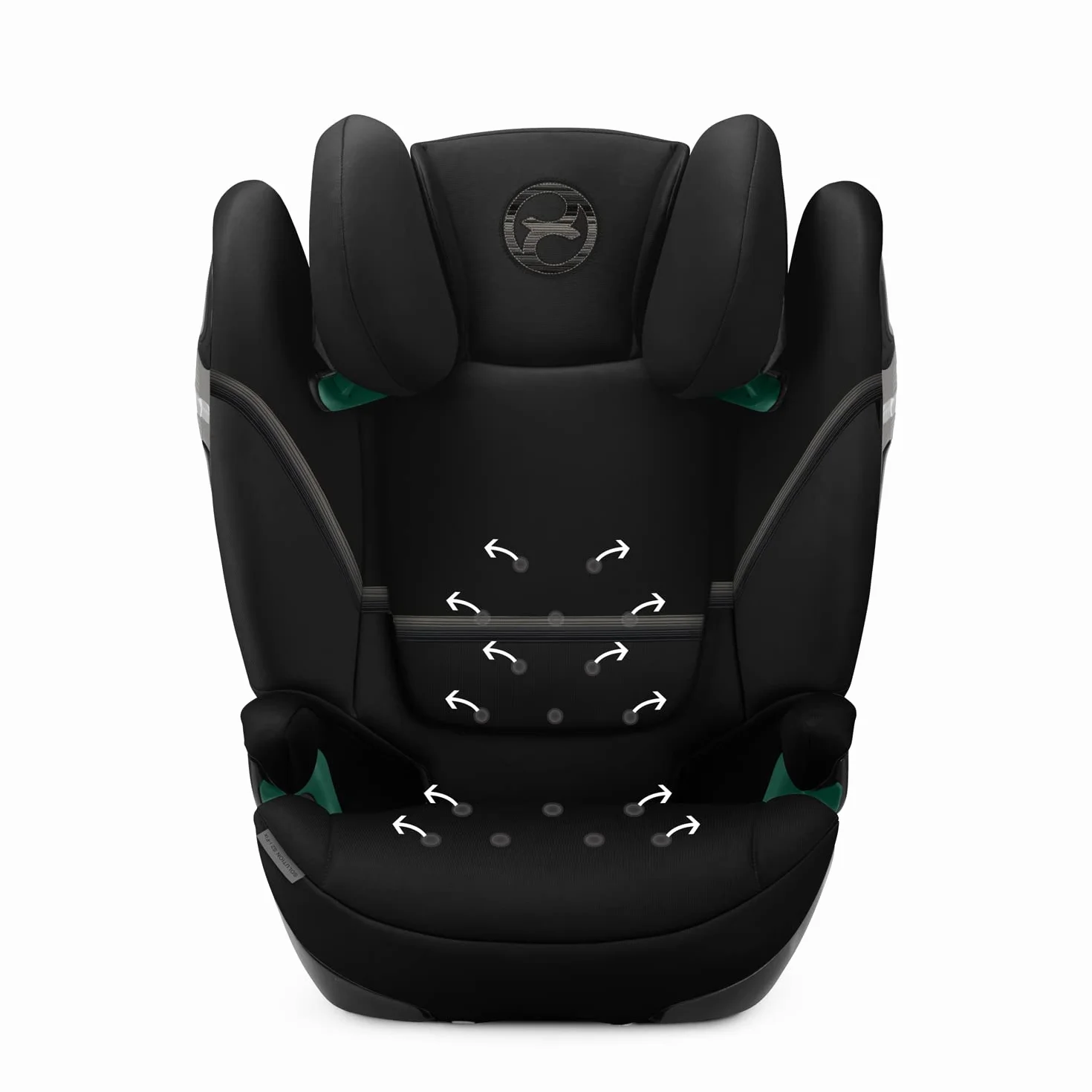 Cybex Gold Silla de coche Solution S2 i-Fix, Para coches con y sin ISOFIX, 100 - 150 cm, De 3 a 12 años aprox. (15 - 50 kg), Negro (Moon Black)
