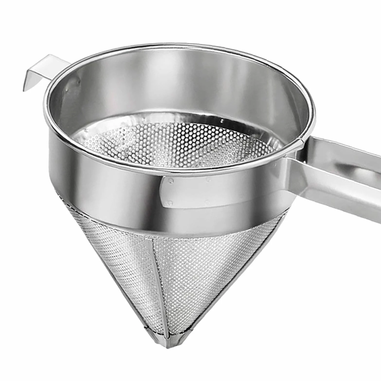 MagiDeal Colador de Caldo de Acero Inoxidable coladores cónicos colador de Tapa China de Cocina colador Mango Reforzado Malla Fina