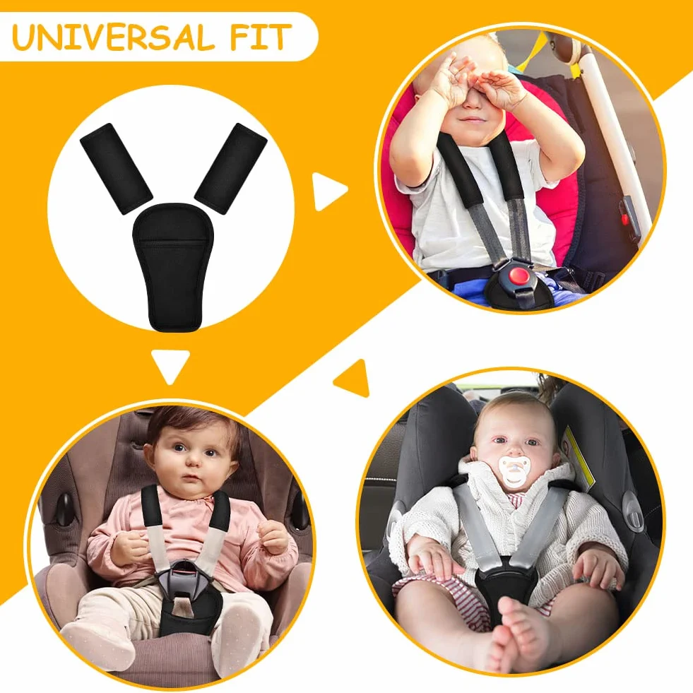 AOMIG Protector Cinturon Coche Niños, 3pcs Almohadilla Cinturon Seguridad Entrepierna