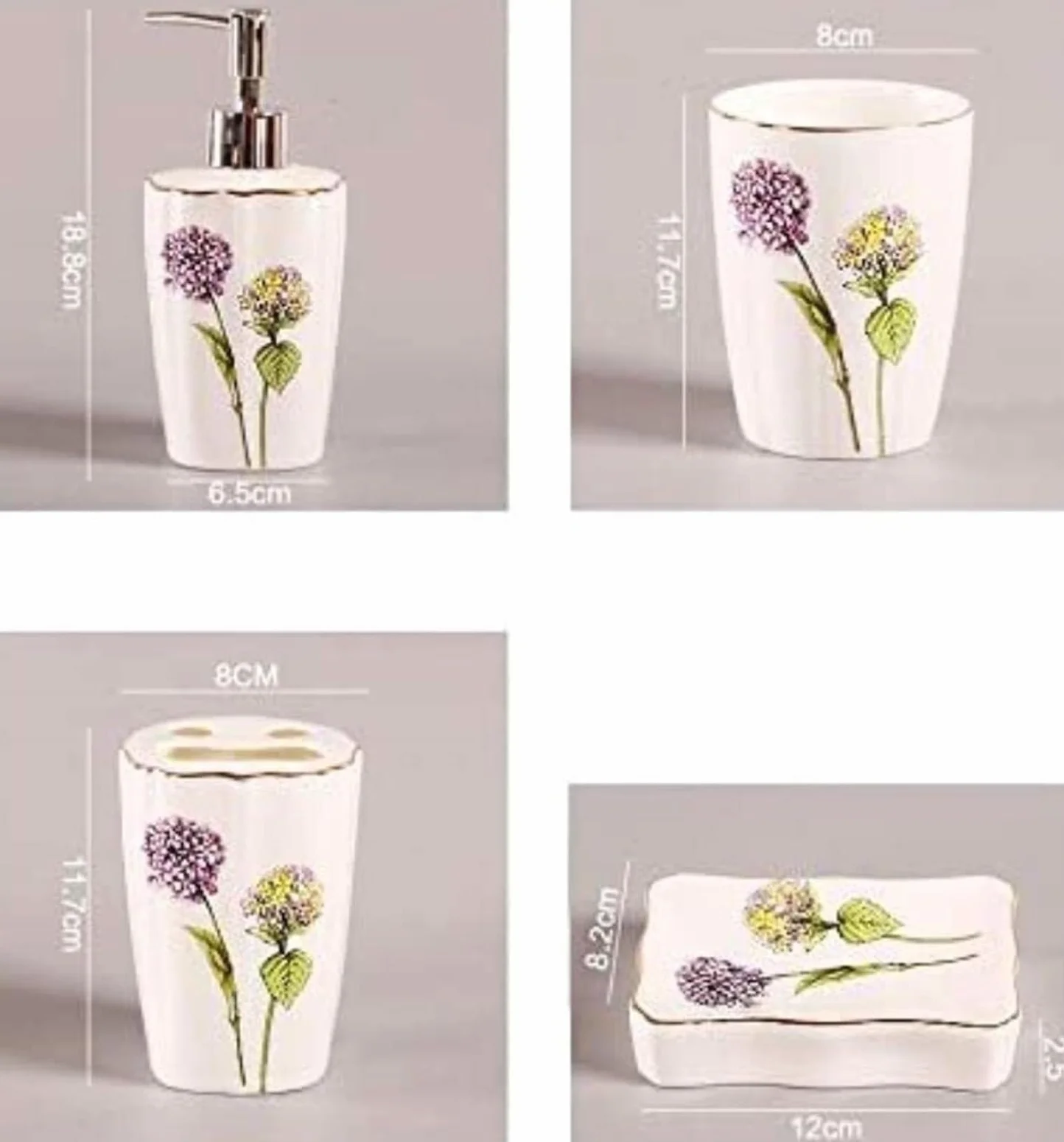 Decoracion Baño Encimera Baño Juego De 5 Piezas Set De Accesorios De Baño Dispensador De Jabón De Baño Soporte para Cepillo De Dientes Vaso Jabonera Utensilios Baño