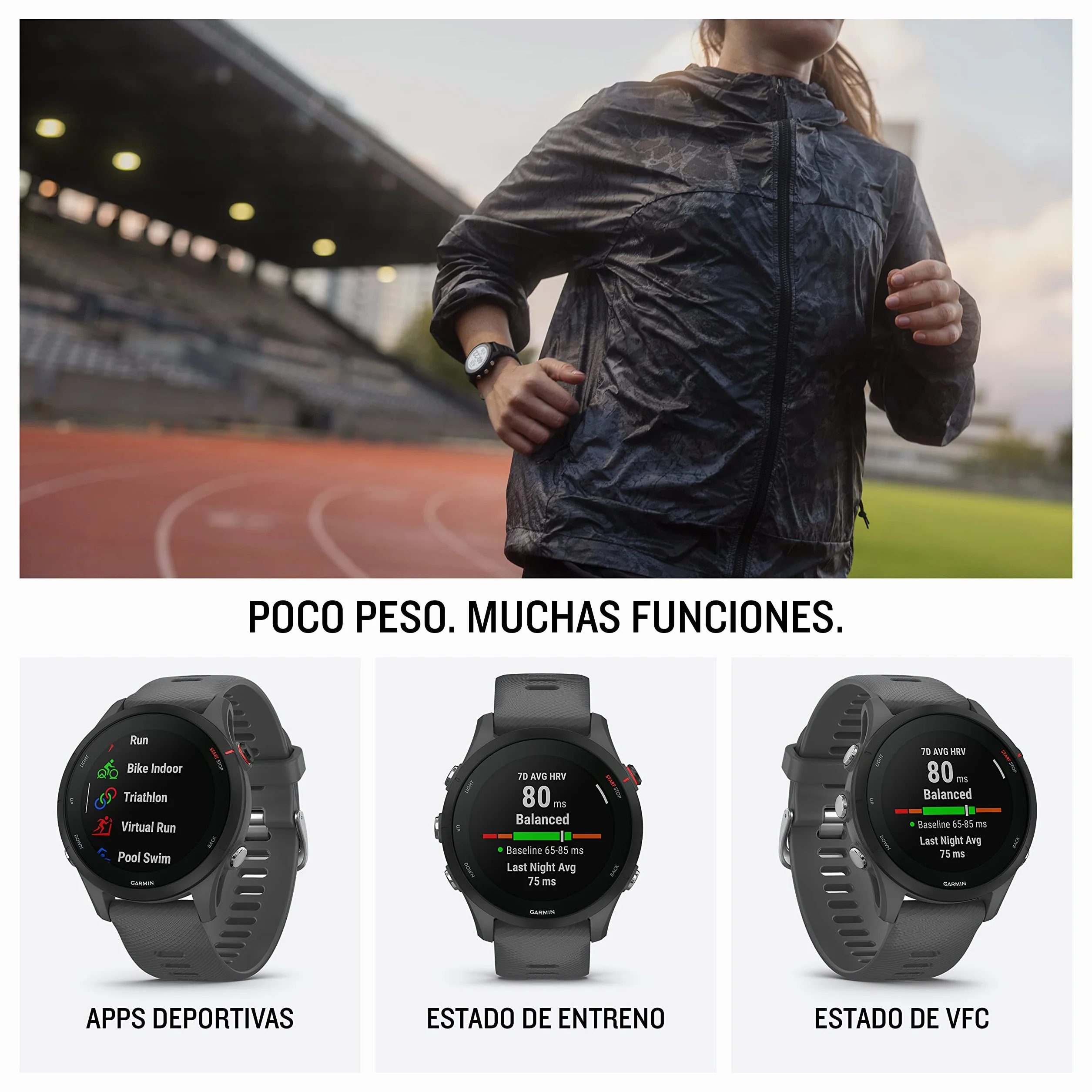 Garmin Forerunner 255 Reloj Inteligente GPS Running Negro Azul Oscuro