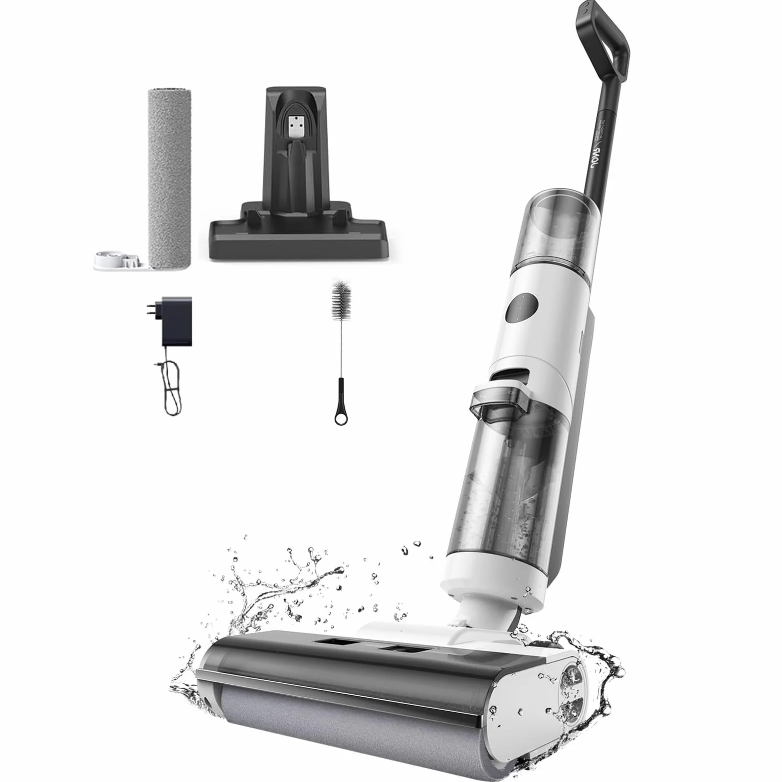 JONR ED12 Aspiradora fregadora sin Cable, Friega y Aspira a la Vez, Limpieza de Bordes, Autolimpieza, fregona electrica para Limpiar Suelos de casa y Pelo de Animales