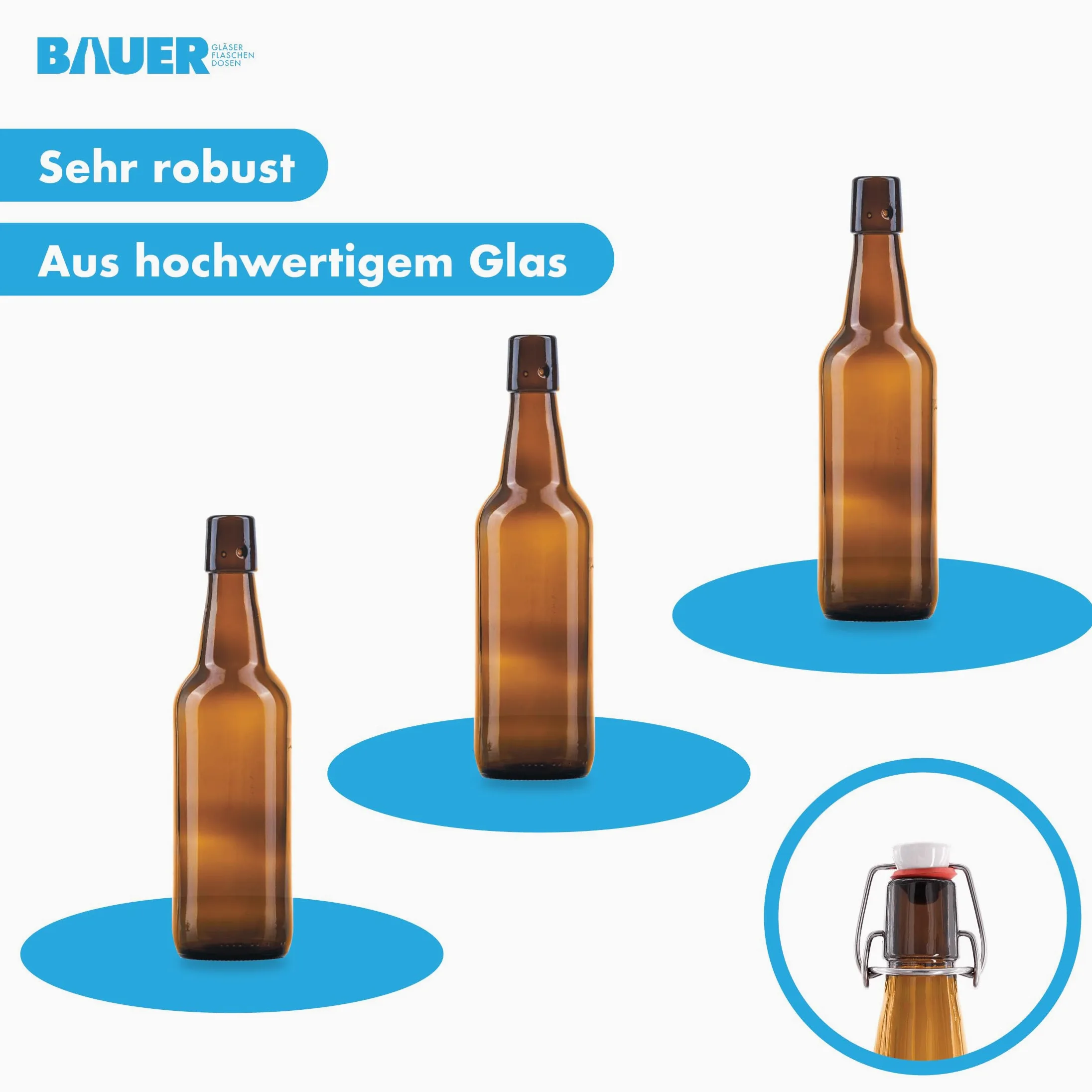 6 botellas de cerveza de 500 ml, color marrón, incluye tapón a juego – 6 botellas de cristal de 500 ml, perfectas como botellas de 500 ml, botellas de licor de 500 ml.