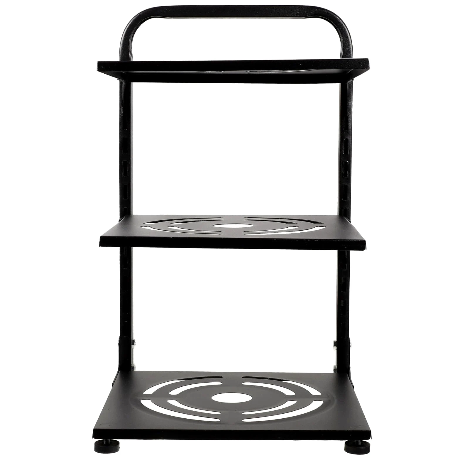 SOLUSTRE Estante Organizador de Ollas y Sartenes Fácil de Instalar y Desmontar Ajustable de 3 Niveles de Acero al Carbono Negro para Gabinete o Encimera