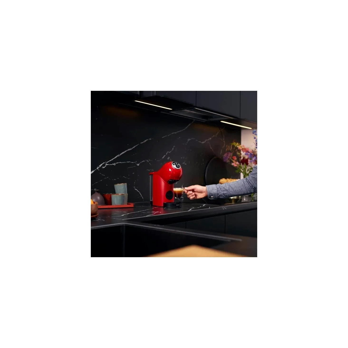 Krups cafetera con monodosis 15 barras 1500w rojo / negro yy4444fd