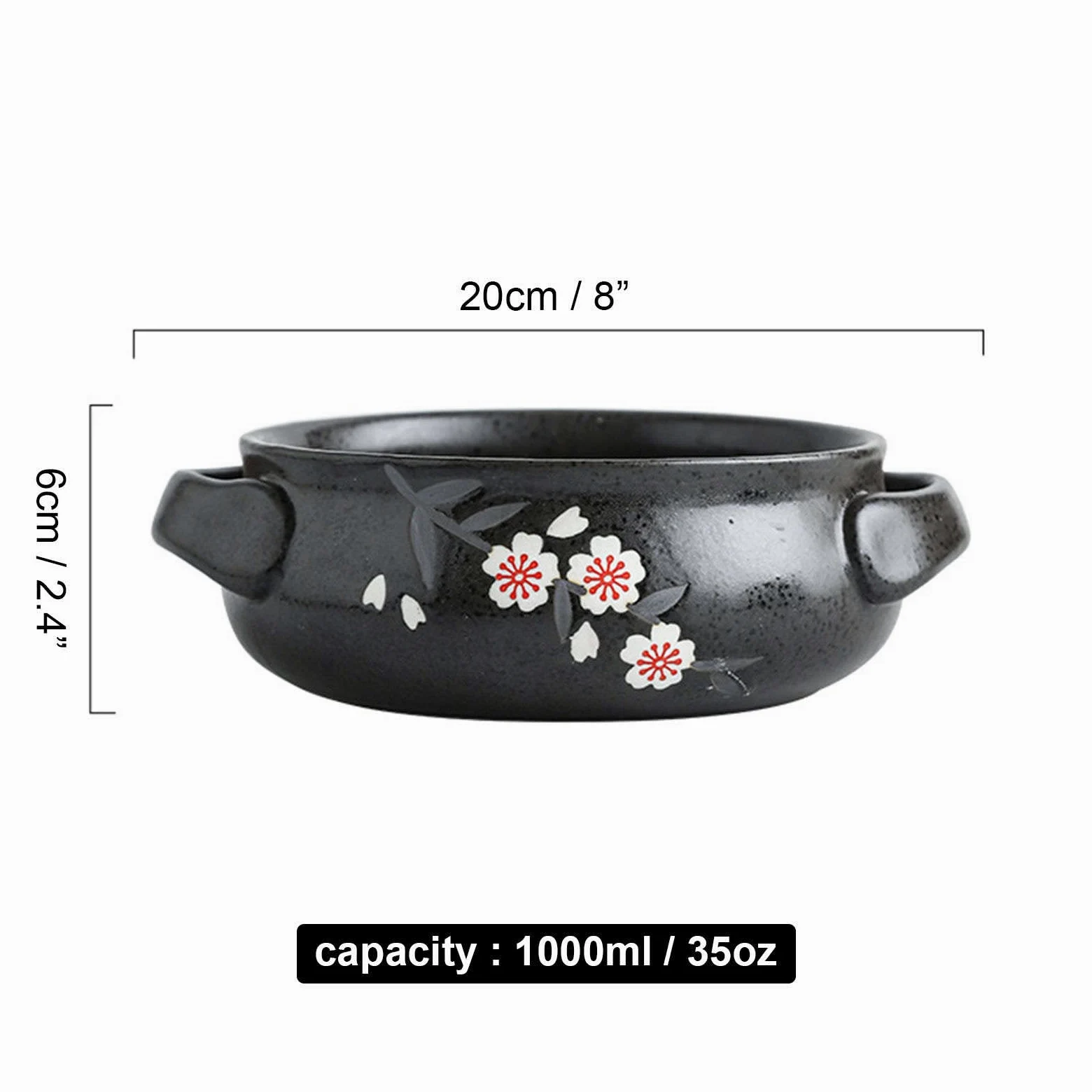 Cuenco para ensalada, cuencos para sopa, cuenco de cerámica con asa, cuenco de ramen de cerámica, cuencos Pho grandes, cuenco de sopa apto para microondas, cuenco de fideos Udon-conejo-23x20x7cm, 80