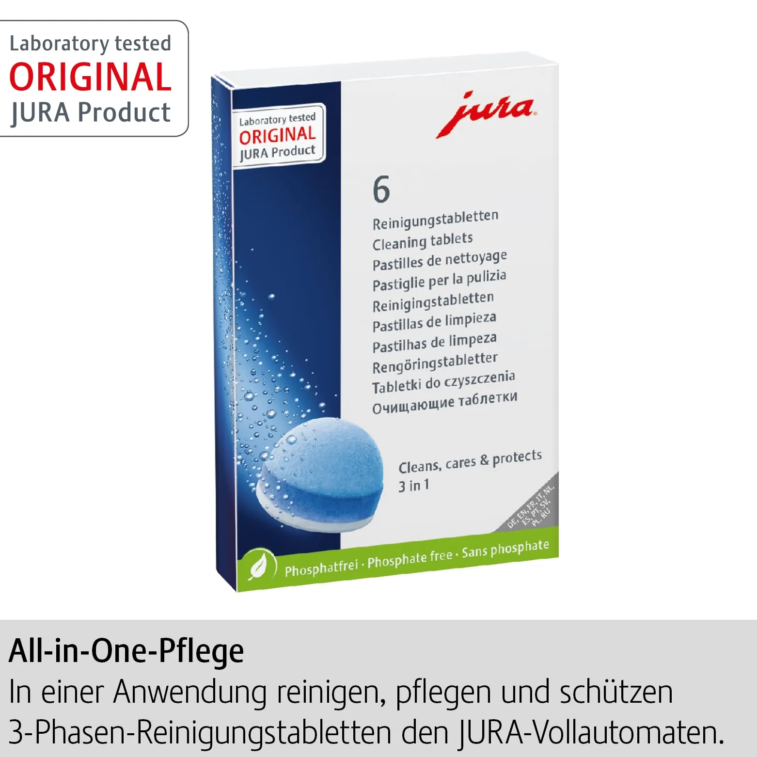 JURA Kit de cuidado original con certificado TÜV, 3 cartuchos de filtro CLARIS Smart+, 6 pastillas de limpieza, 2 tubos de leche, 1 limpiador de sistema de leche mini pastillas (90 g) – 25065 | 3 x Claris Smart+ + 6 pastillas de limpieza + 2 tubos de lech