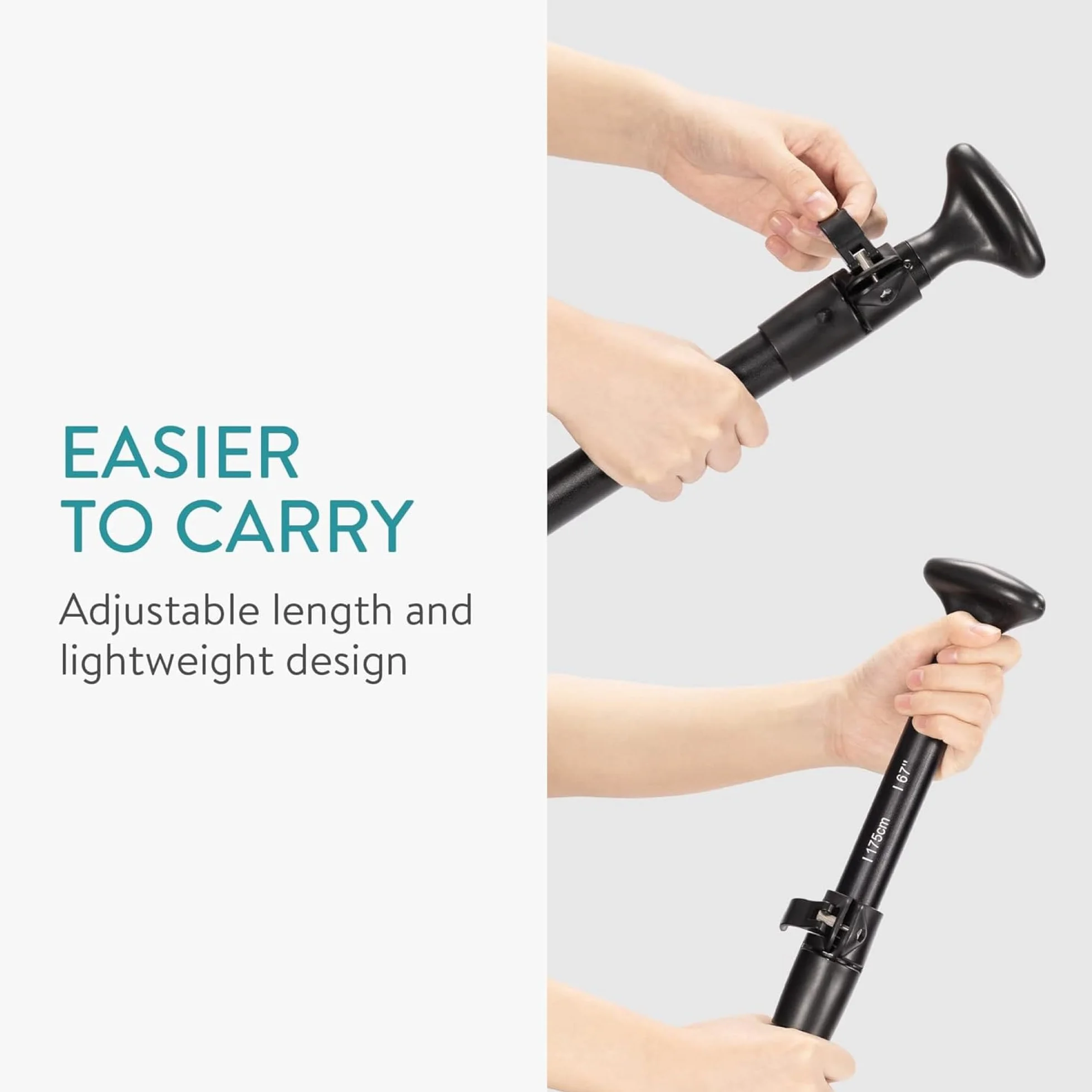 Navaris Remo para Kayak Telescópico - Pala para Bote Hinchable Deporte Acuático - Negro