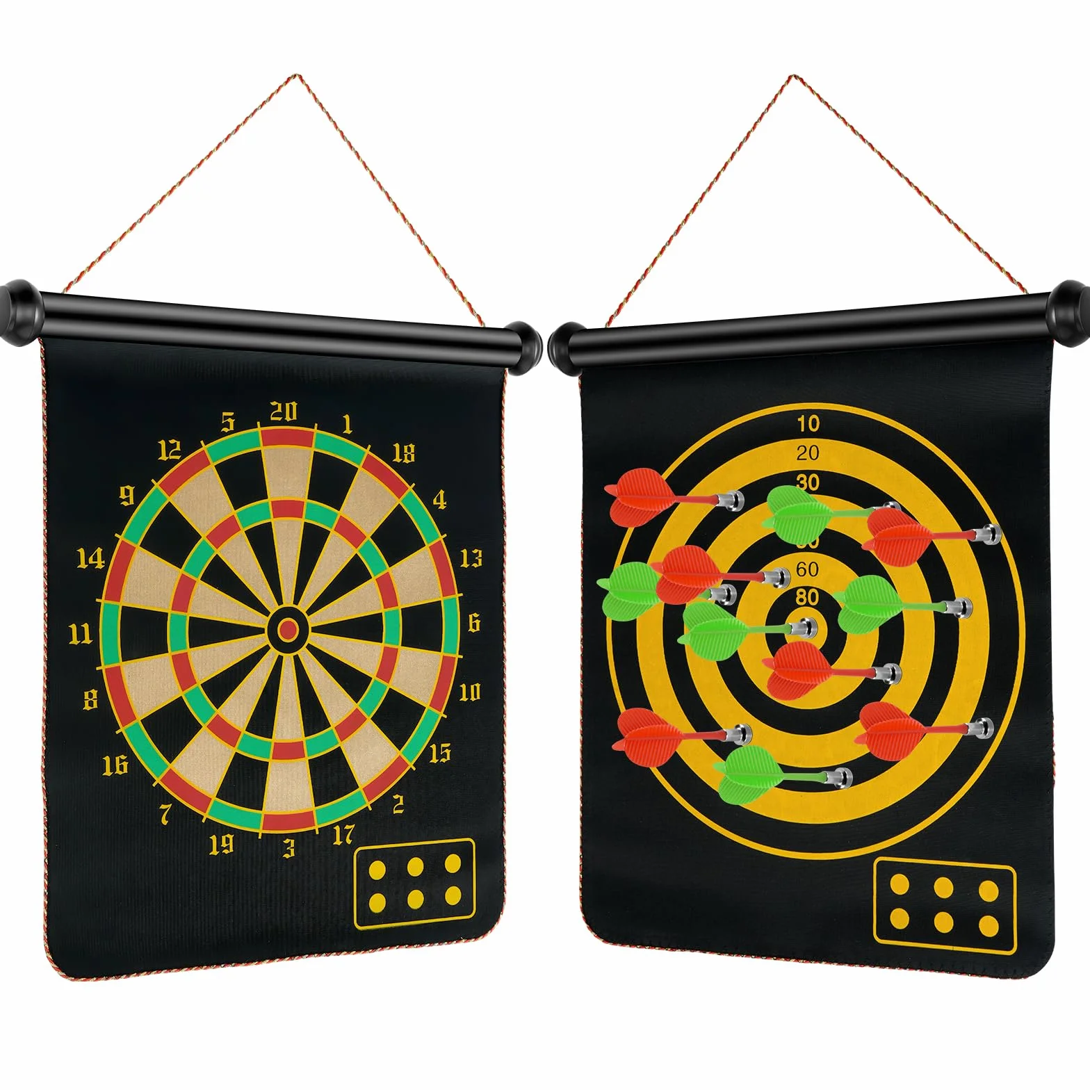 Flintronic Juego de Tablero de Dardos Magnético para Niños 12" 15" 17" con 14 Dardos