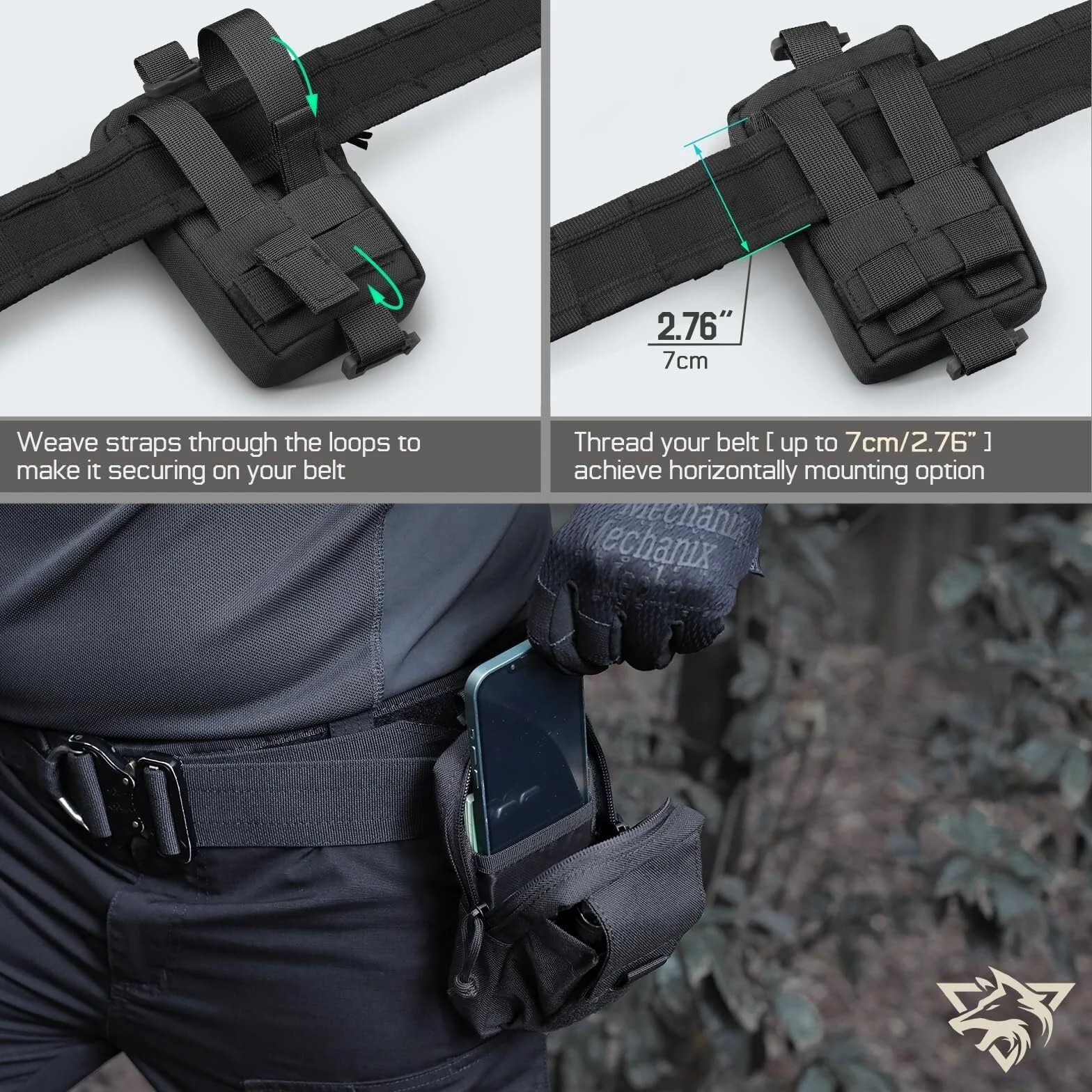 Molle Funda para Esposas con Mochila Táctica Bolsa Accesorios Cinturón Trabajo Asp Bisagras