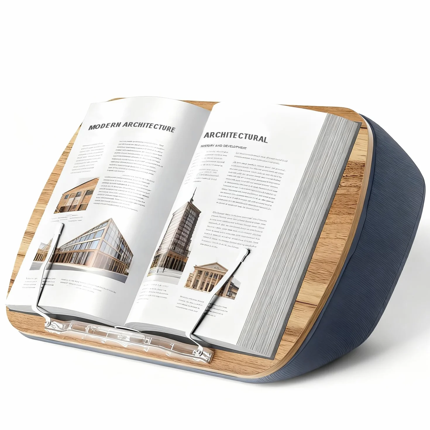 Lap Beanbag - Atril para lectura con manos libres, cómodo soporte de lectura, ideal para los amantes de los libros en el dormitorio universitario, soporte de lectura (gris)