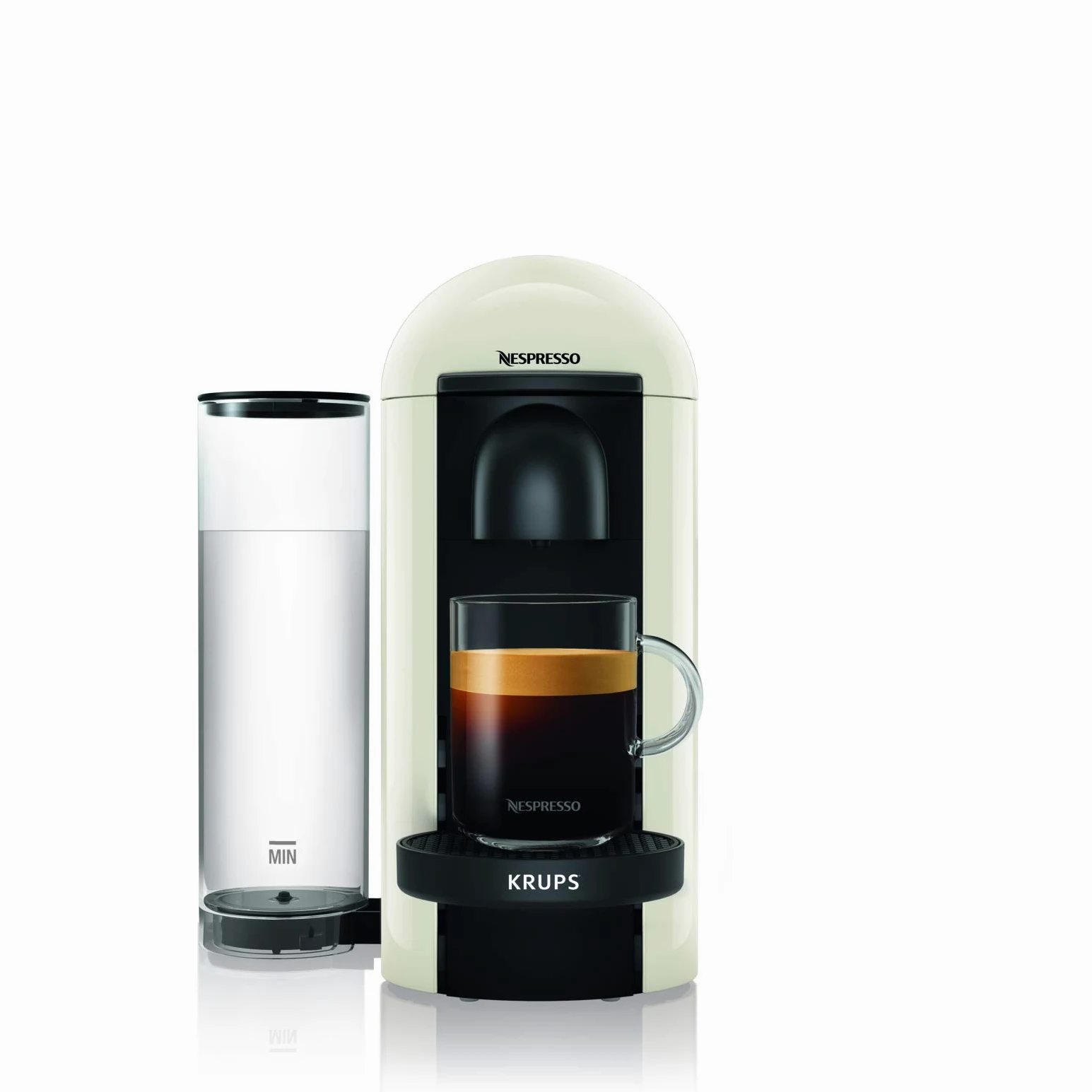 Krups Nespresso Vertuo Plus Independiente - Cafetera (Independiente, Cafetera de filtro, 1,2 L, Cápsula de café, 1260 W, Blanco)