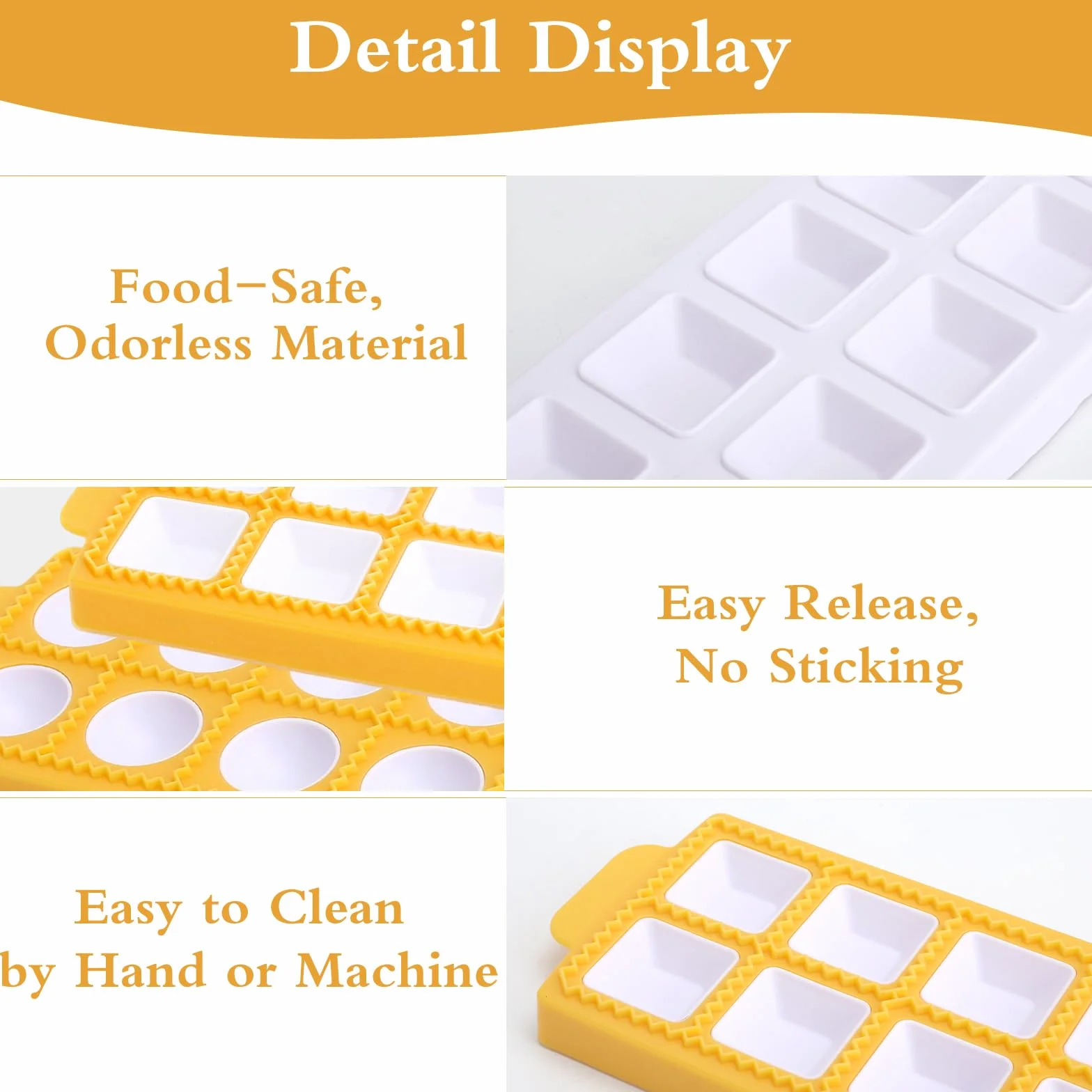 2 Piezas Molde de Plástico para Raviolis, Molde para Raviolis Redondos y Cuadrados, Molde de Raviolis Cuadrados, Moldes para Raiolis Molde de Tono Redondo para Pasta de Molde y Pasta a Presión