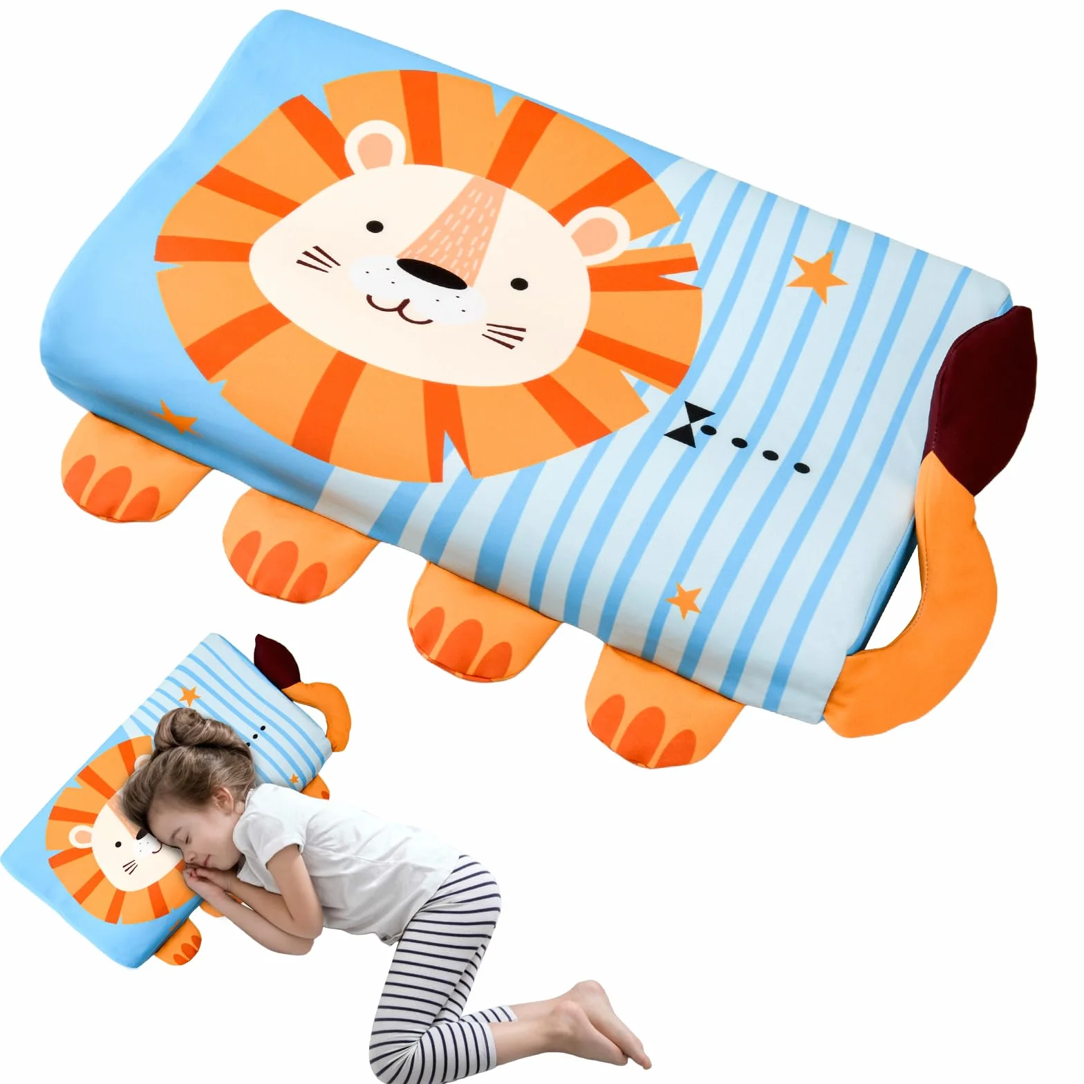 Schlummerkids Cojín Calmly Almohada Infantil 46 x 26 cm Ergonómico León