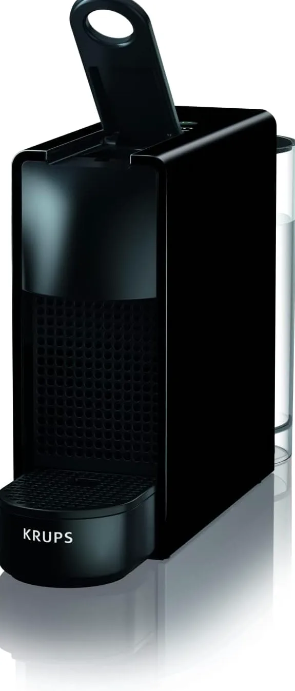 Nespresso Krups Essenza Mini XN1108 con juego descalcificador Descaling 2 x 100 ml, cafetera De'Longhi, sistema de cápsulas originales, depósito de agua 0,6 l, negro