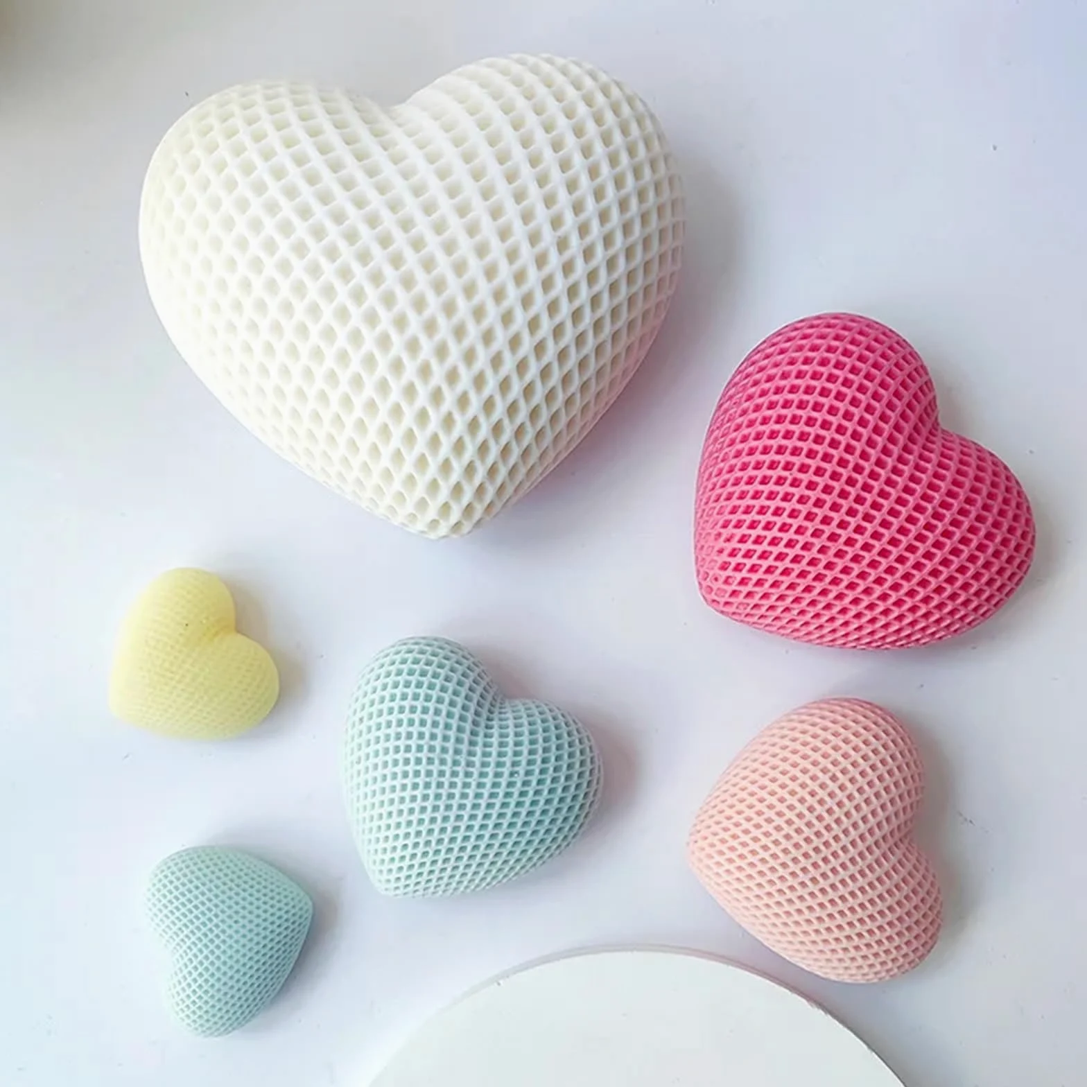 Molde de silicona para velas, Molde de vela corazón amor silicona 3D for manualidades chocolate y jabón resina DIY(M)