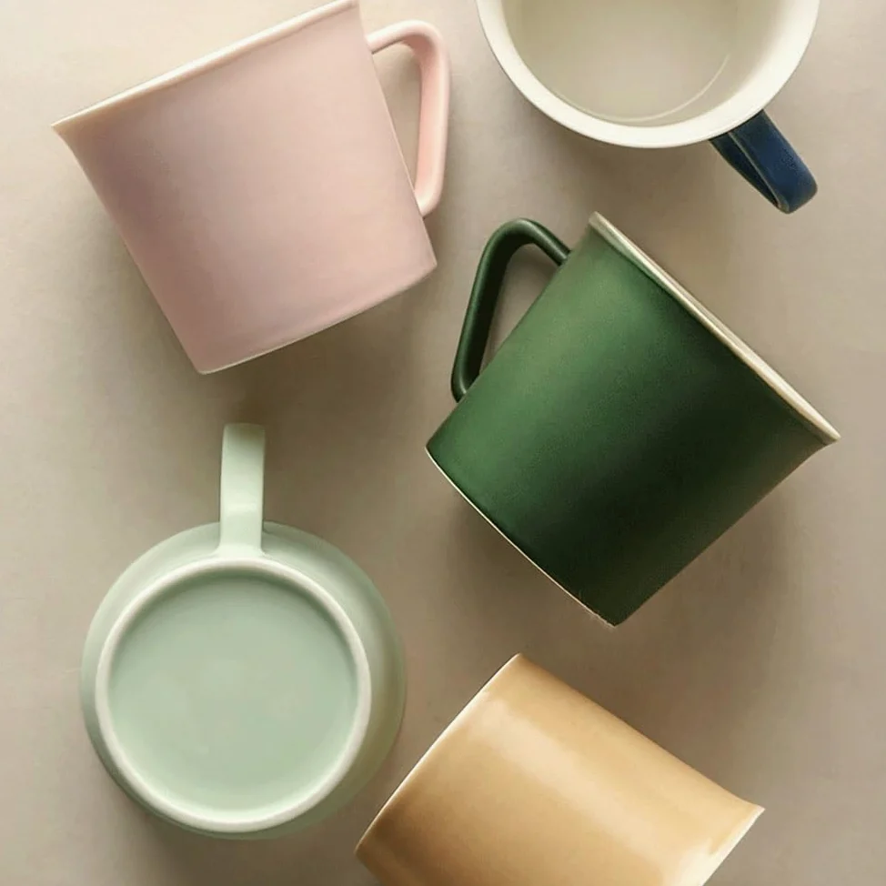 Tazas Taza de cerámica, 1 Pieza Tazas café 350 ml for el hogar, la Oficina, té con Leche, Latte y Capuchino Tazas de Café(Beige)