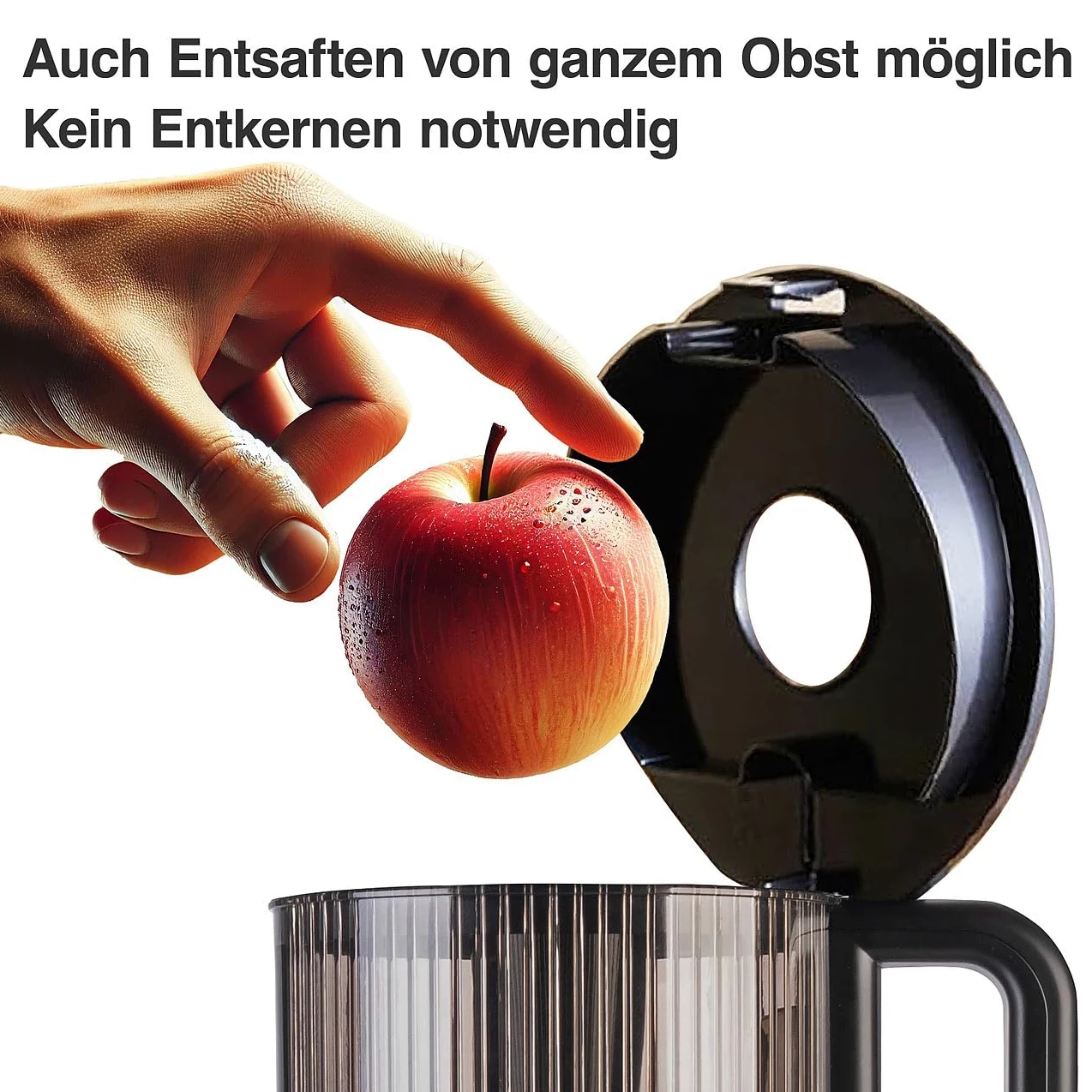 Rosenstein & Söhne Extractor de zumo lento eléctrico 200 W 800 ml con marcha atrás