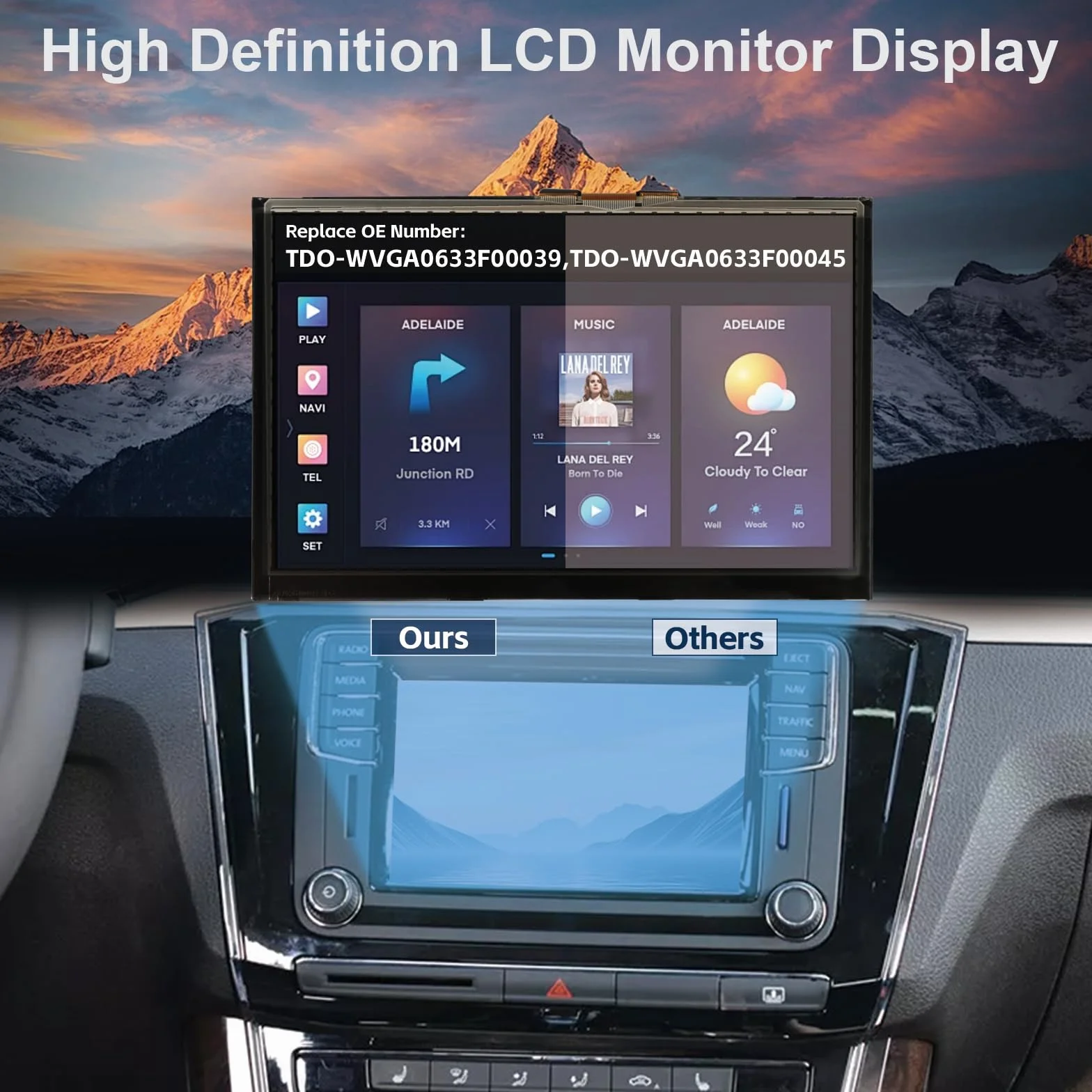 Pantalla LCD MIB STD2 Nav 200 682 TDO-WVGA0633F00045 TDO-WVGA0633F00039 6,5" Táctil Reemplazo