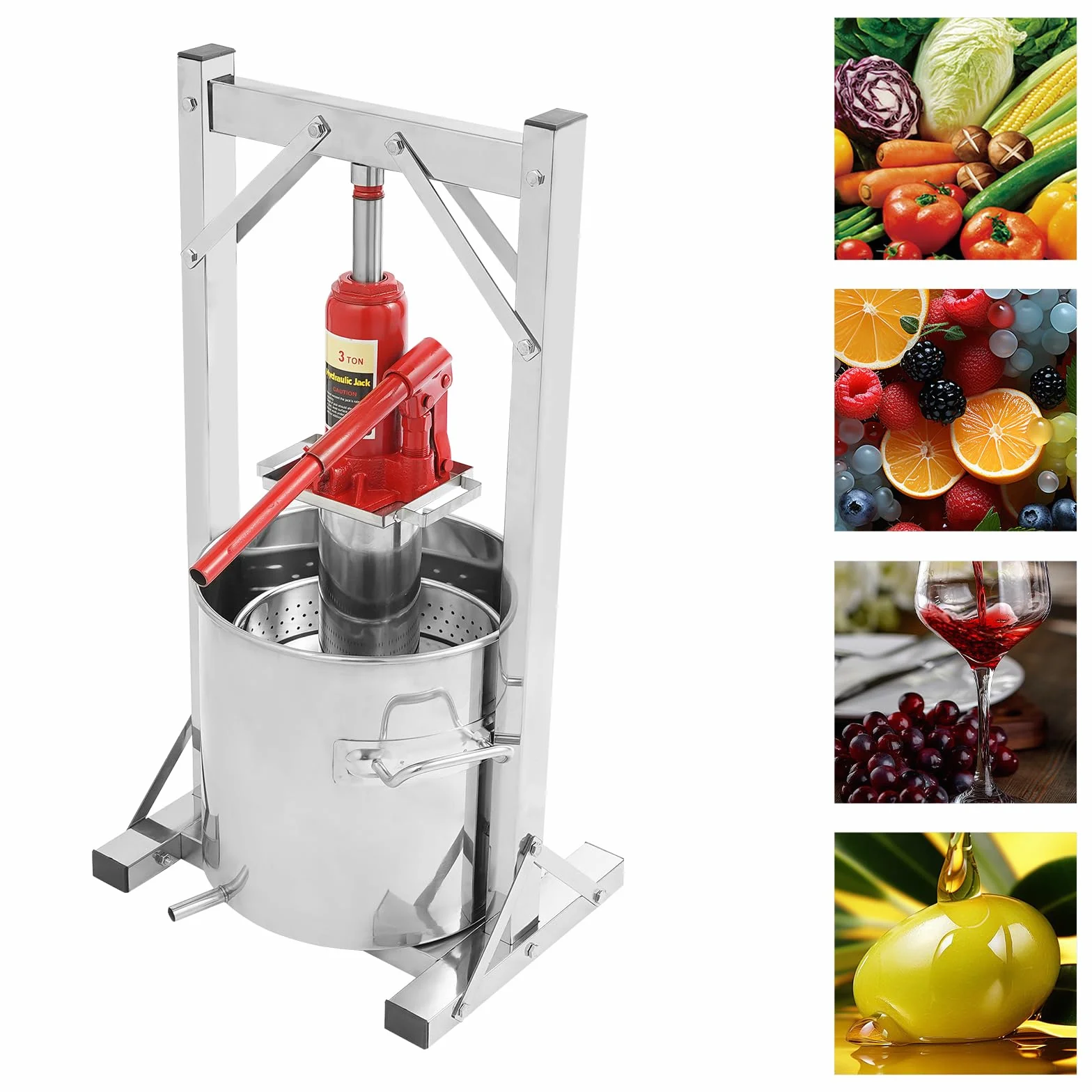 Prensa de husillo de acero inoxidable, prensa de bayas, prensa de frutas, prensa de vino, prensa de zumo, molino de frutas, prensa de vino de frutas, prensas de vino hidráulicas, kit de construcción