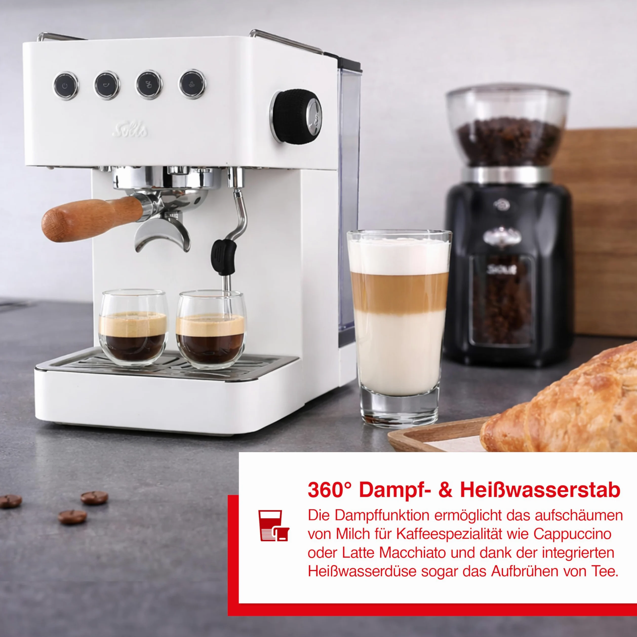 Solis Barista Gran Gusto - Cafetera espresso (acero inoxidable), color blanco