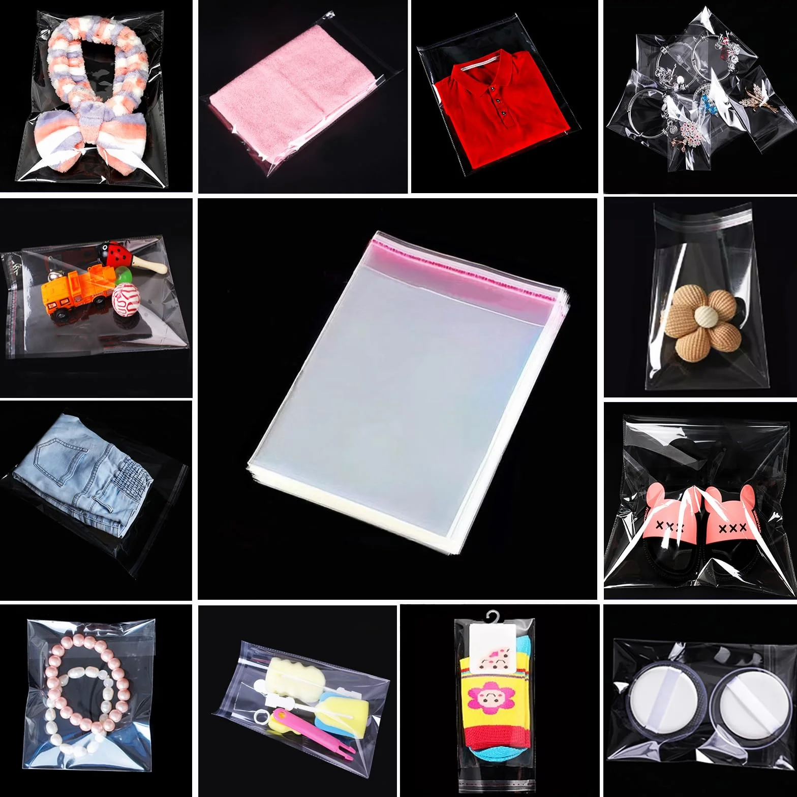 Zydiwo 200pcs Bolsas de Celofán Transparentes OPP Bolsa Autoadhesiva Bolsa Plastico de Regalo Bolsa Embalaje Transparente para Galletas Dulces Chocolate Caramelo Bocadillos (5 * 14cm)