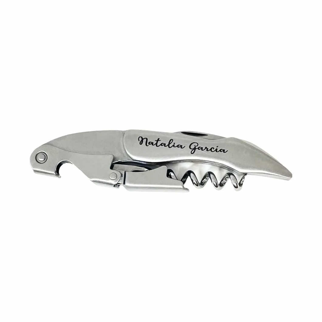 regalo grabado - 1 Sacacorchos Profesional Personalizado de Acero Inoxidable | Grabado Láser imborrable | Ideal para Sumilleres, Bodas, Aniversarios, Cumpleaños | Unidades (1)