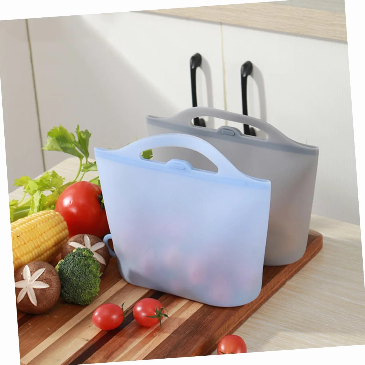 4 Bolsas De Silicona Para 1000ml Refrigerador Congelador Reutilizables Herméticas
